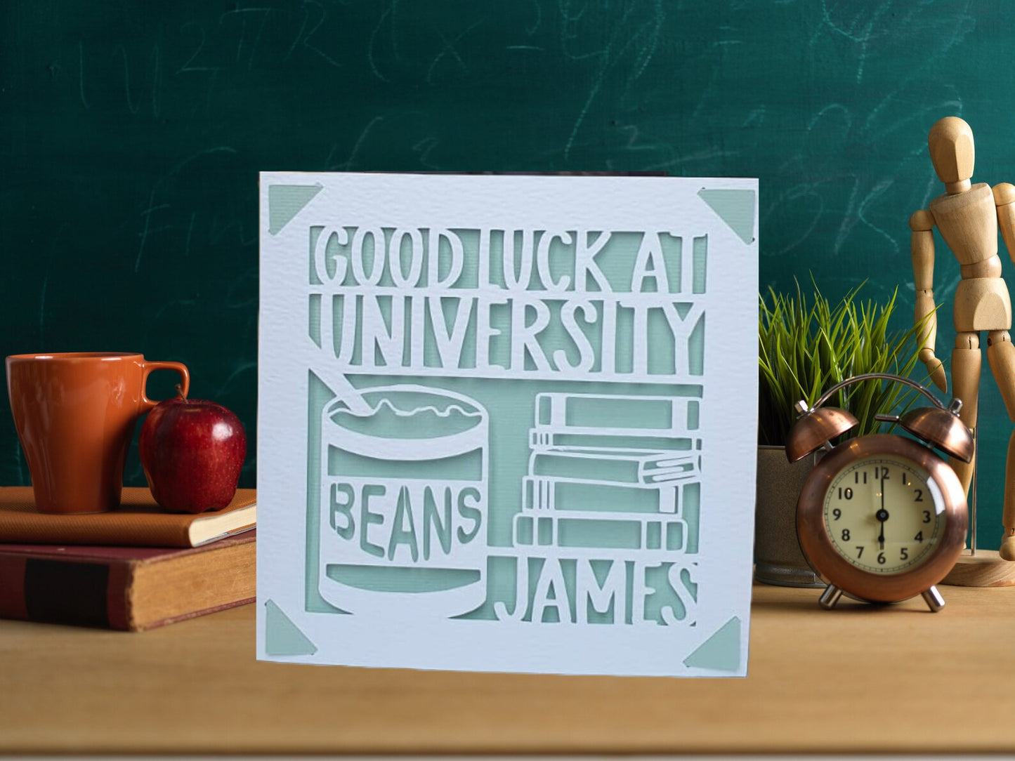 University Good Luck Funny Baked Beans Card