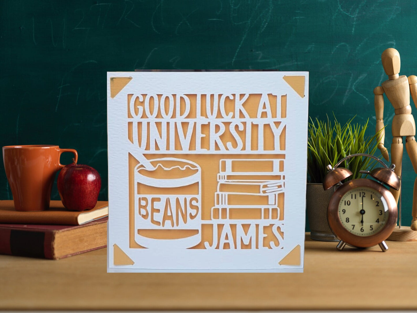 University Good Luck Funny Baked Beans Card
