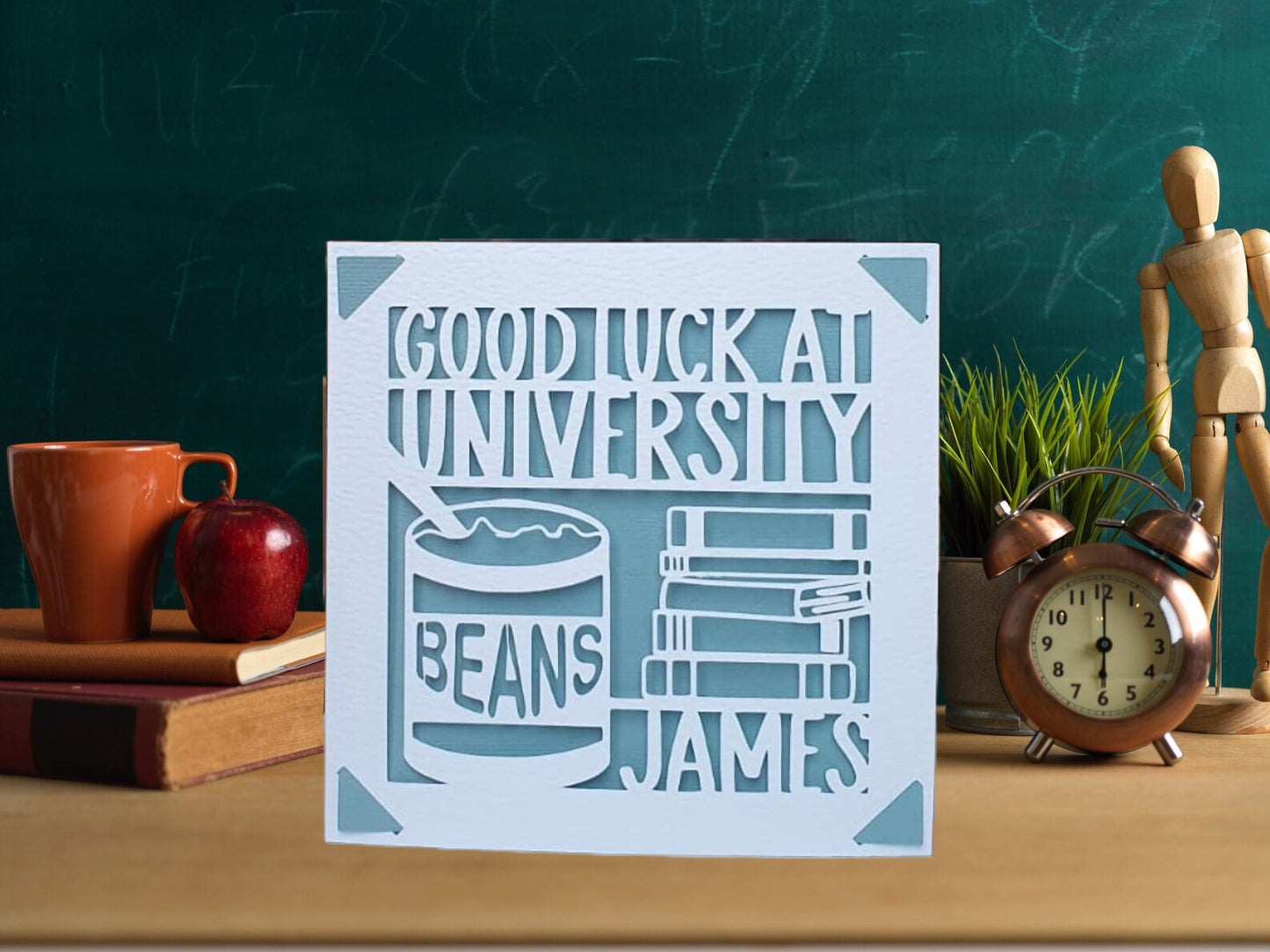 University Good Luck Funny Baked Beans Card