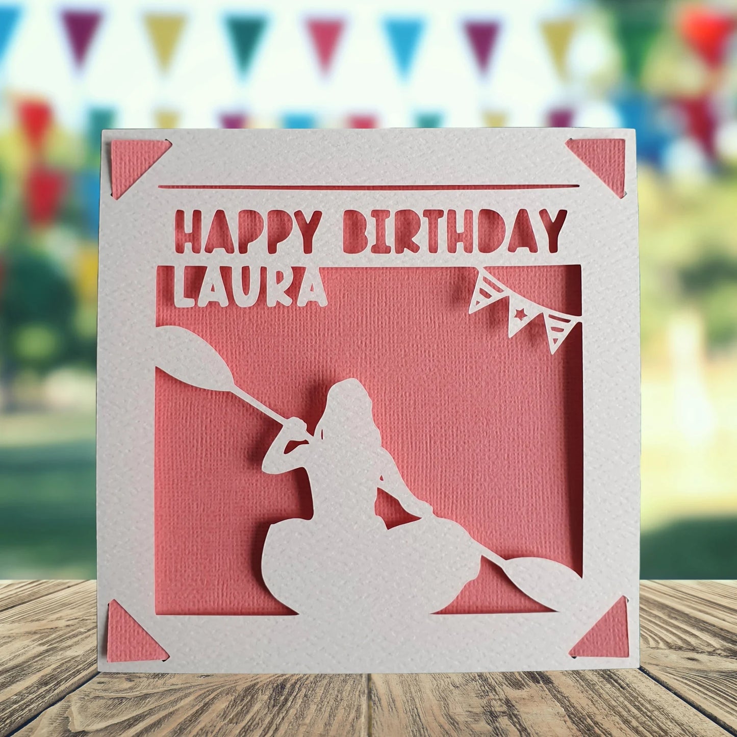 Kayak Personalised Birthday Card