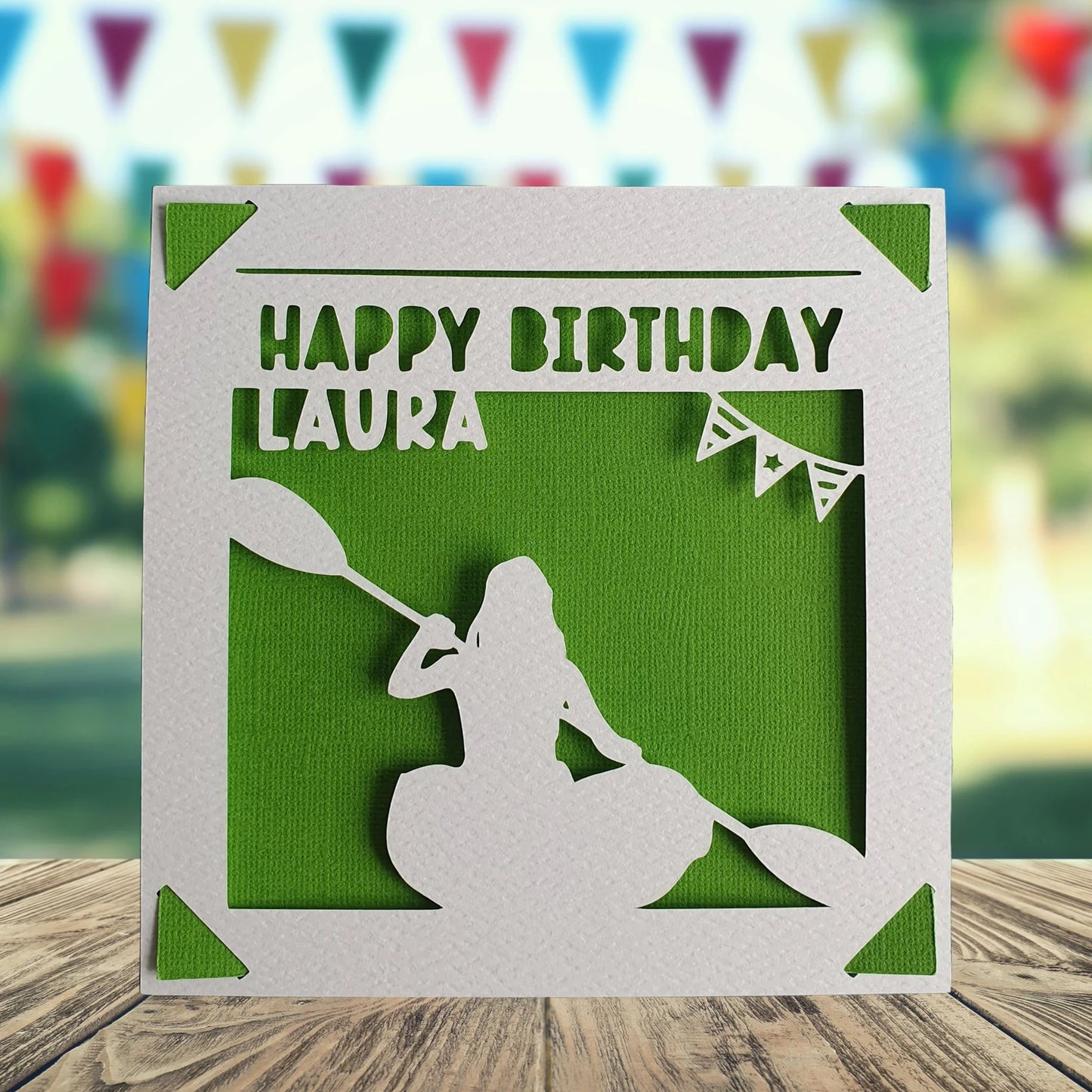 Kayak Personalised Birthday Card