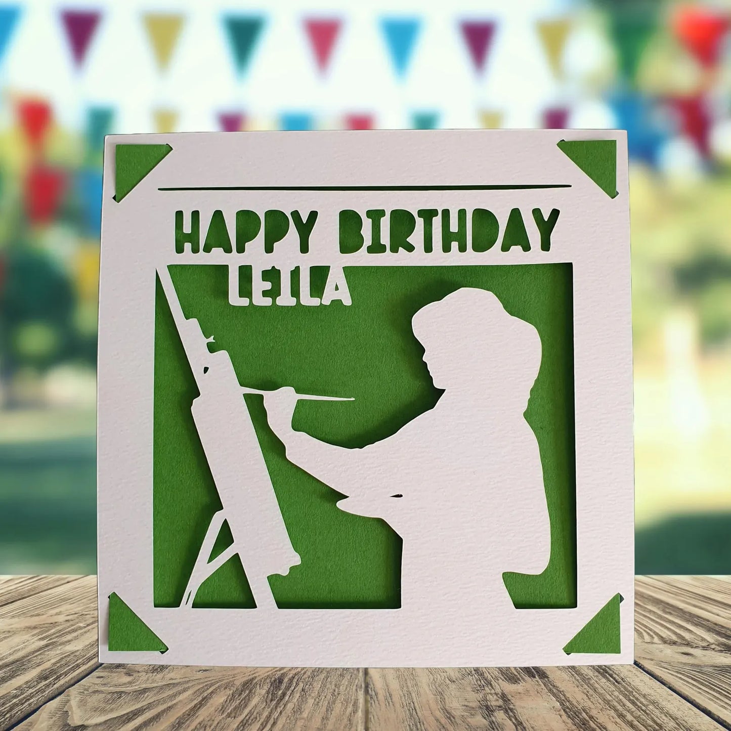Painter Happy Birthday Personalised Papercut Card