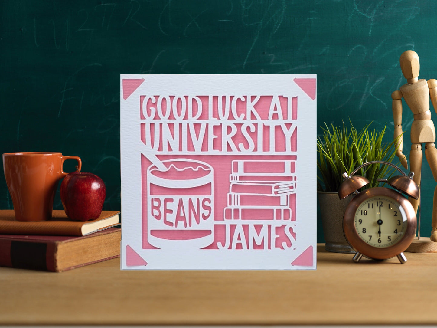 University Good Luck Funny Baked Beans Card