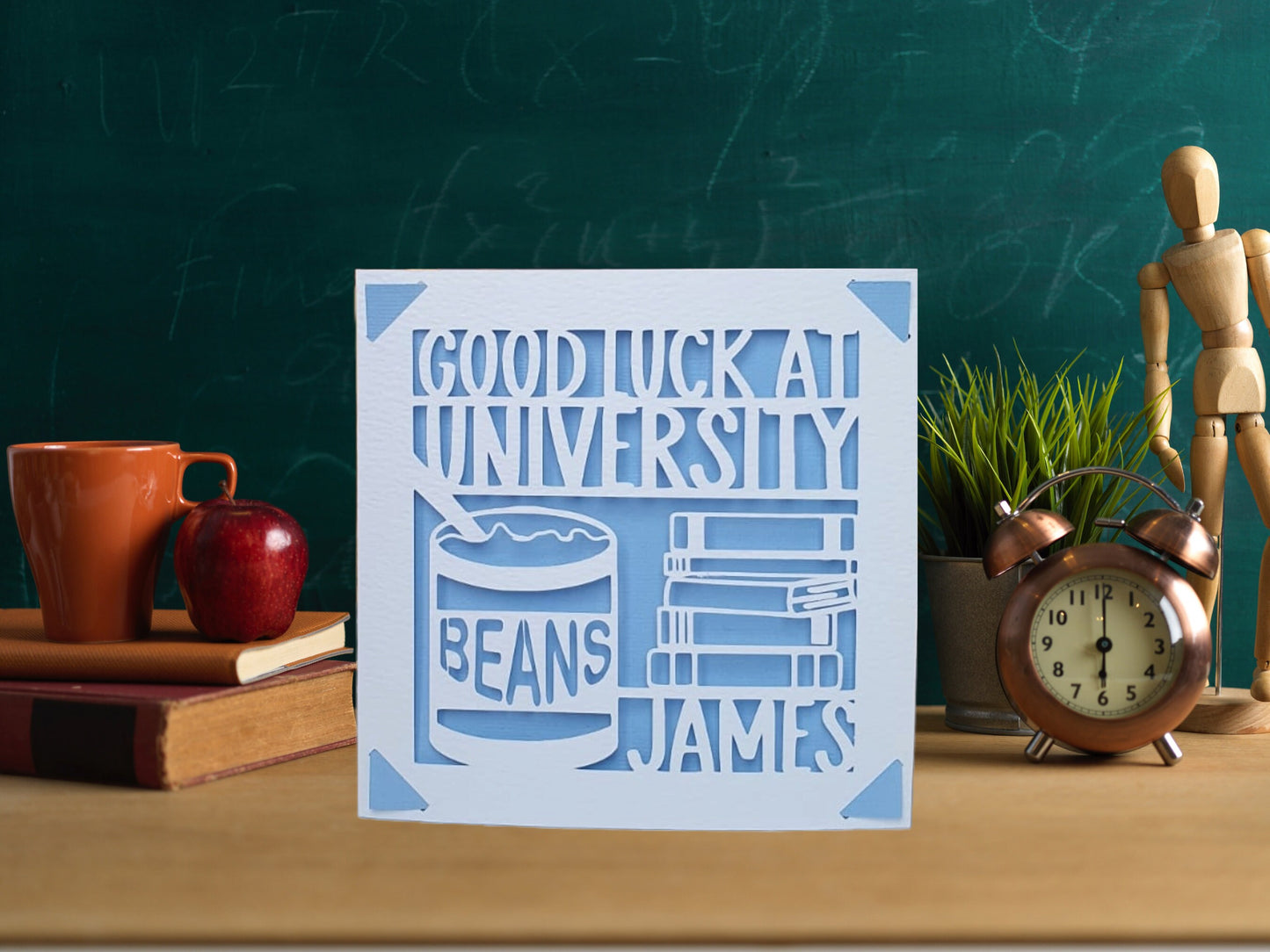 University Good Luck Funny Baked Beans Card