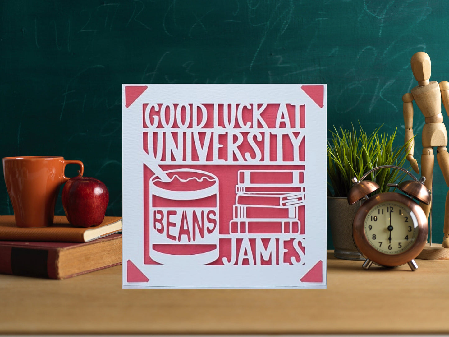 University Good Luck Funny Baked Beans Card