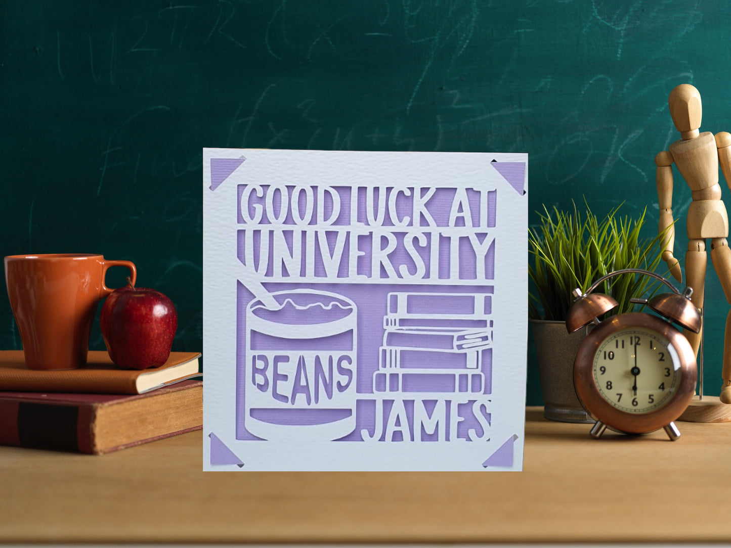 University Good Luck Funny Baked Beans Card