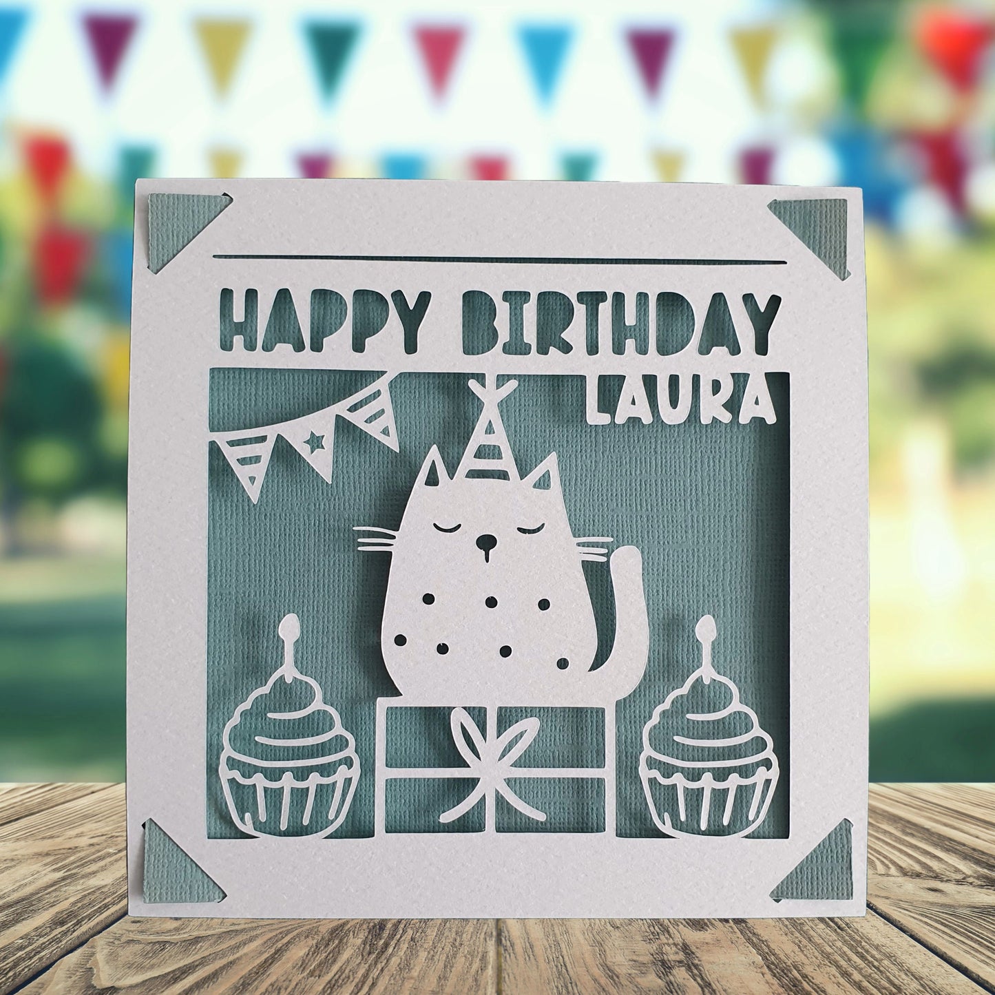 Personalised Cat Birthday Card