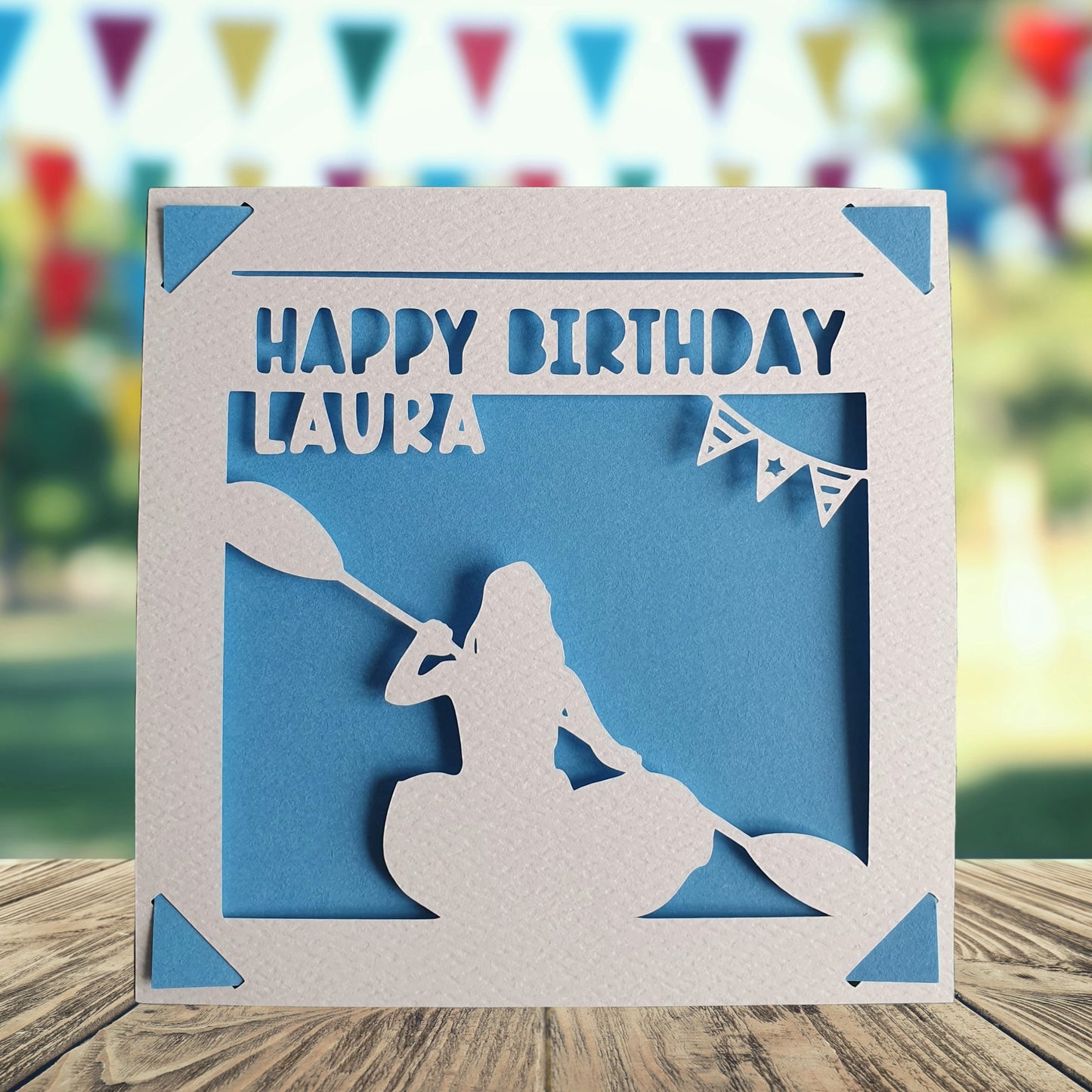 Kayak Personalised Birthday Card