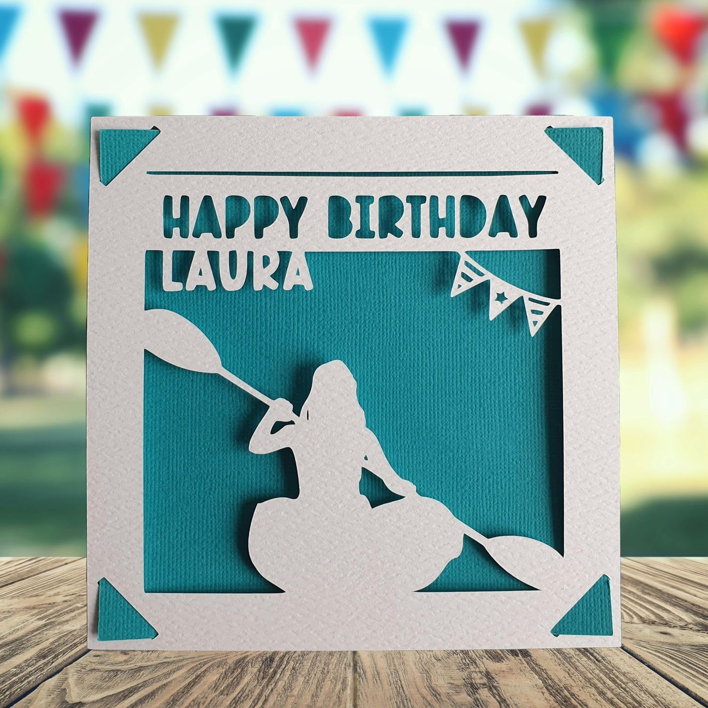 Kayak Personalised Birthday Card