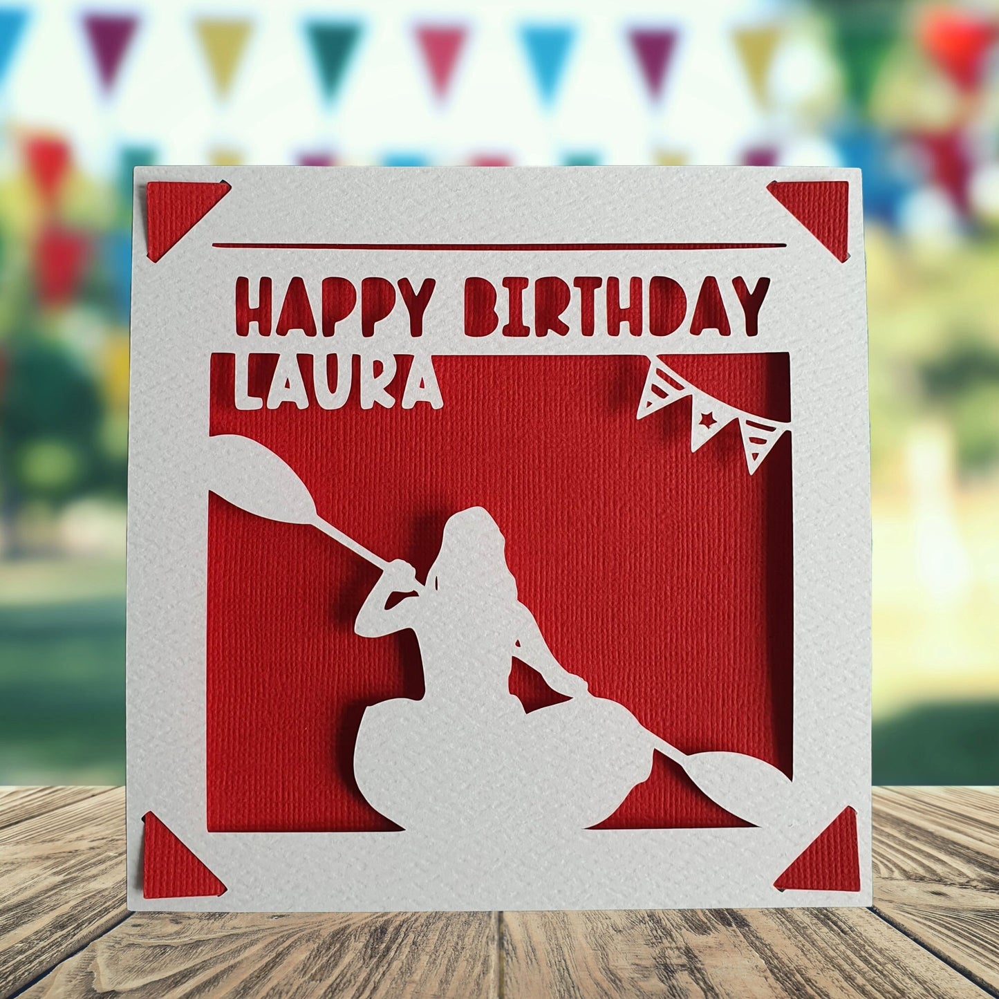 Kayak Personalised Birthday Card