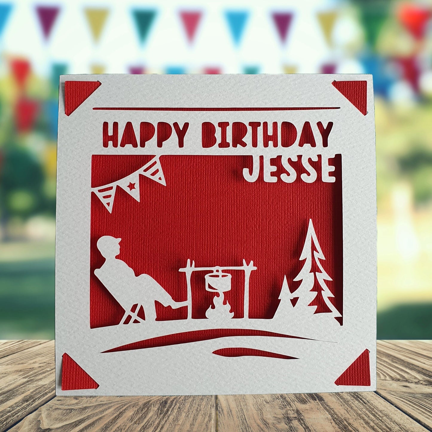 Camping Birthday Personalised Card