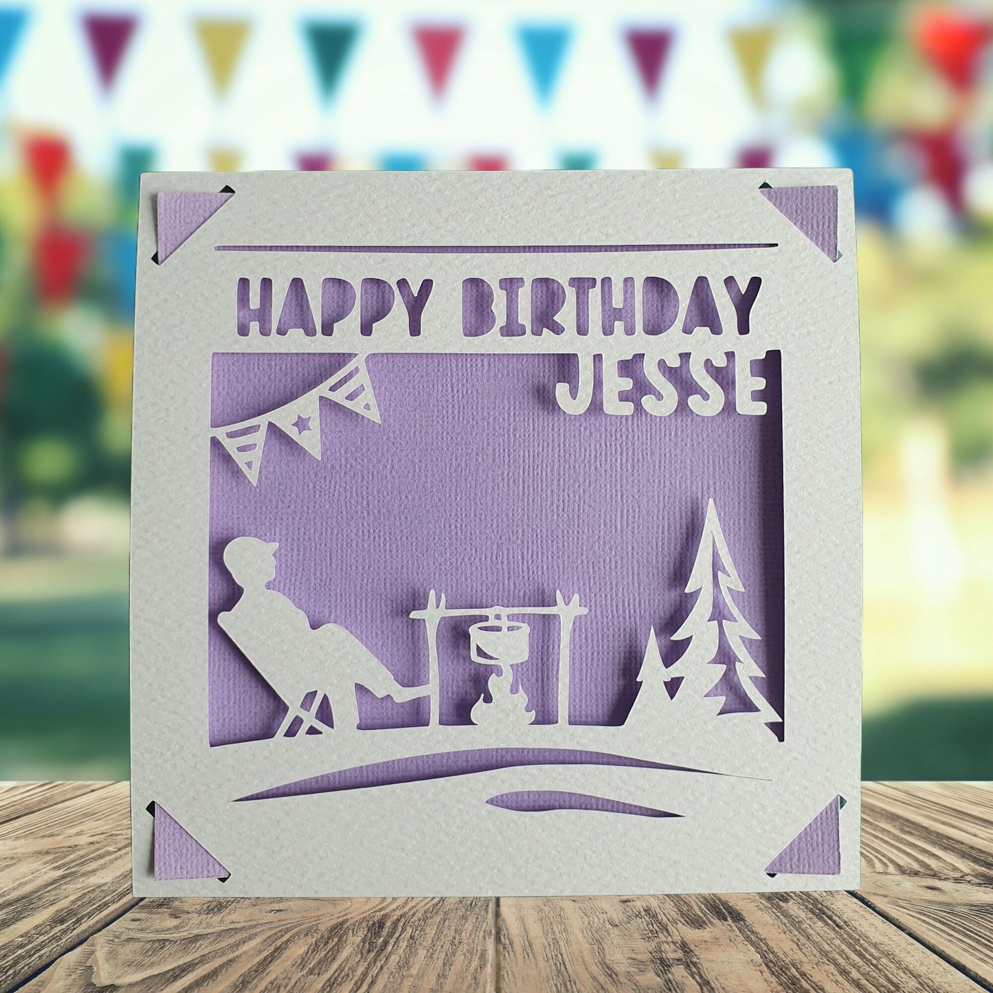 Camping Birthday Personalised Card