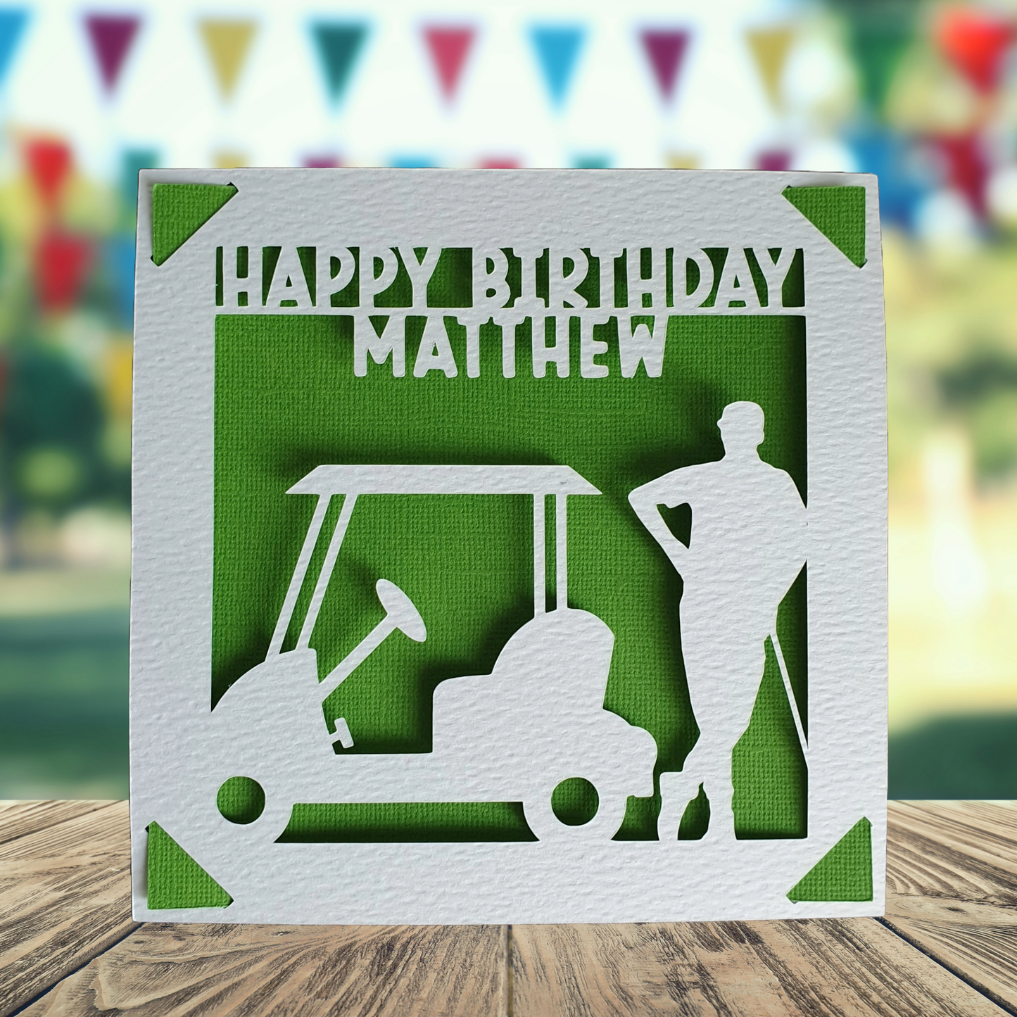 Golf Buggy Personalised Birthday Card