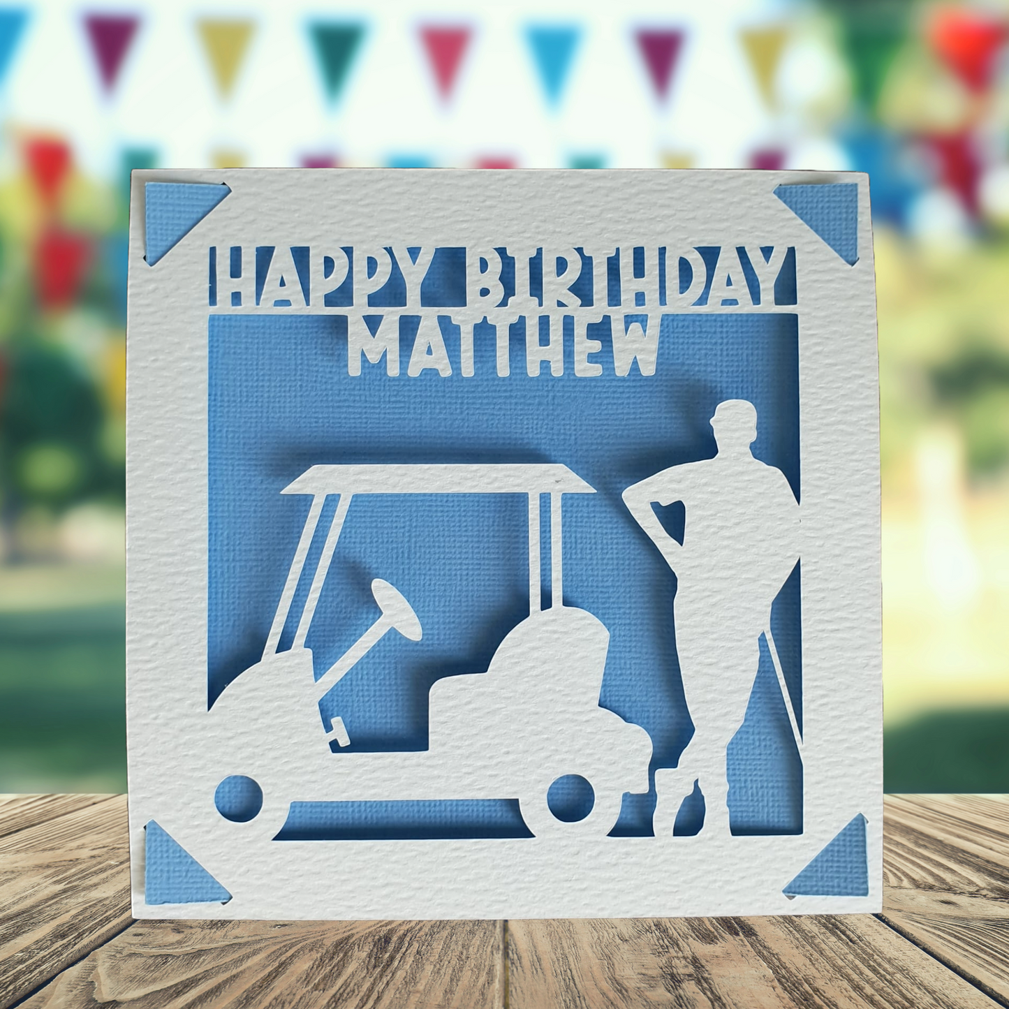 Golf Buggy Personalised Birthday Card