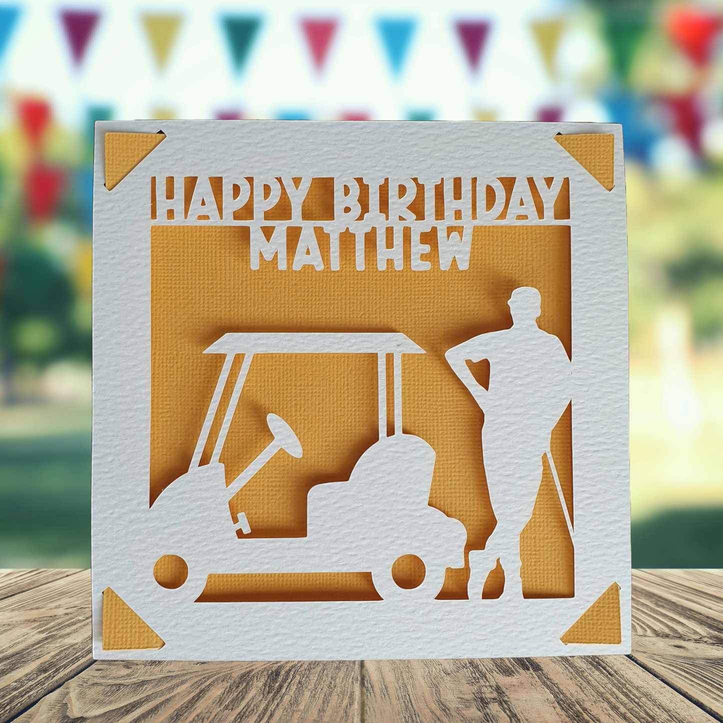 Golf Buggy Personalised Birthday Card