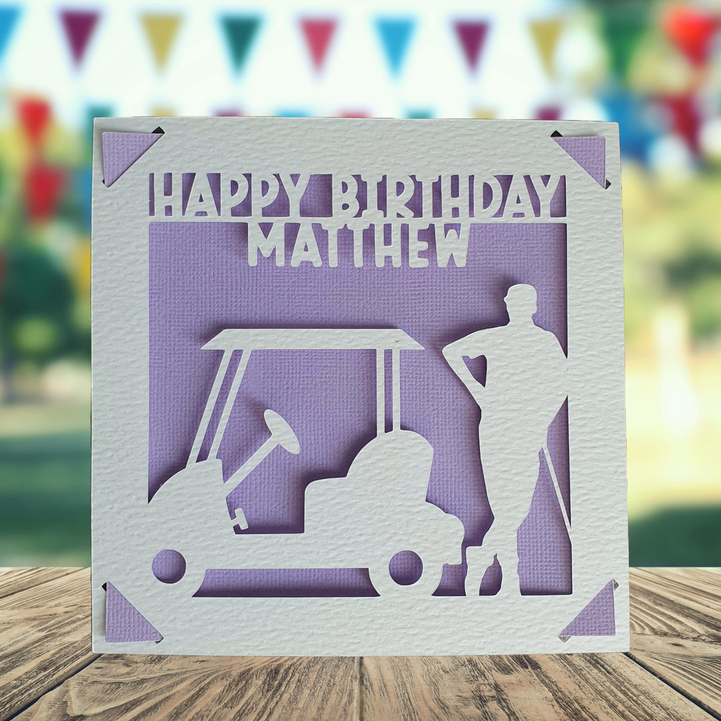 Golf Buggy Personalised Birthday Card