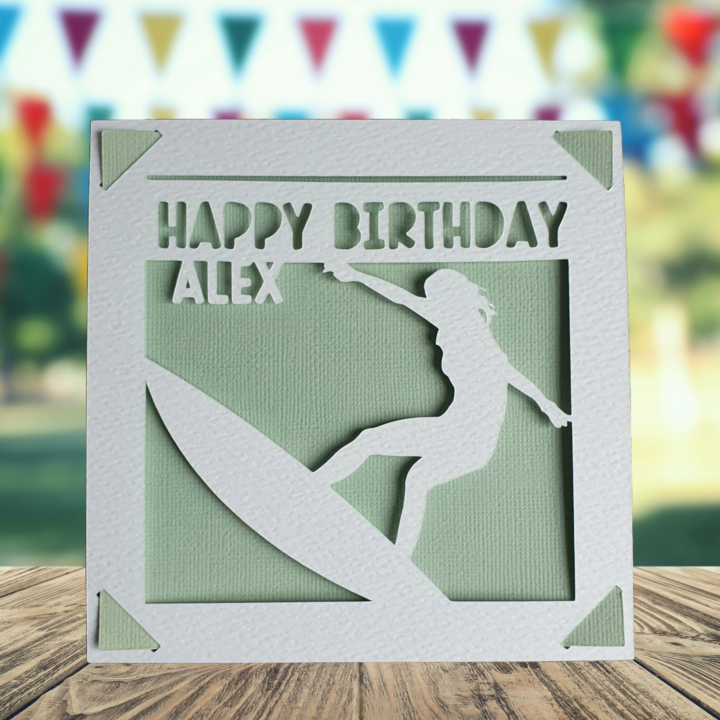 Surfer Personalised Birthday Card