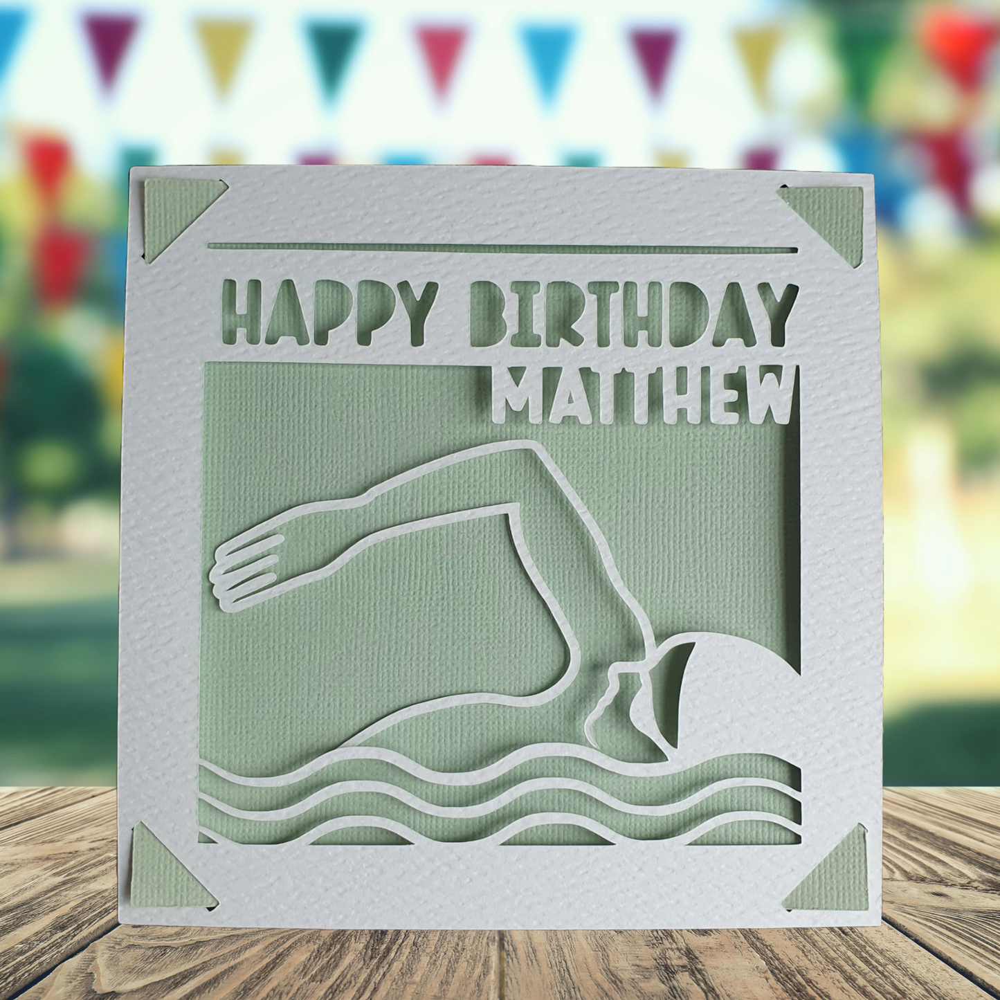 Personalised Swimming Birthday Card