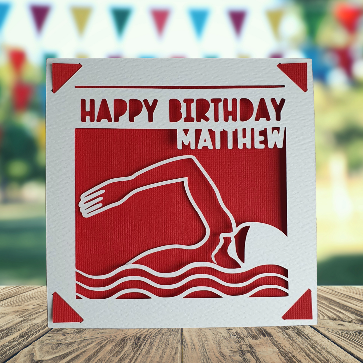 Personalised Swimming Birthday Card