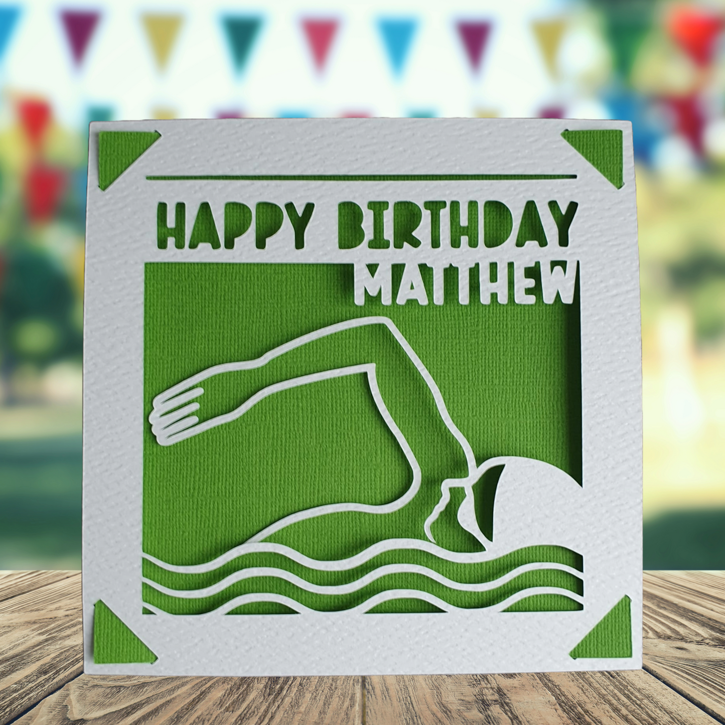 Personalised Swimming Birthday Card