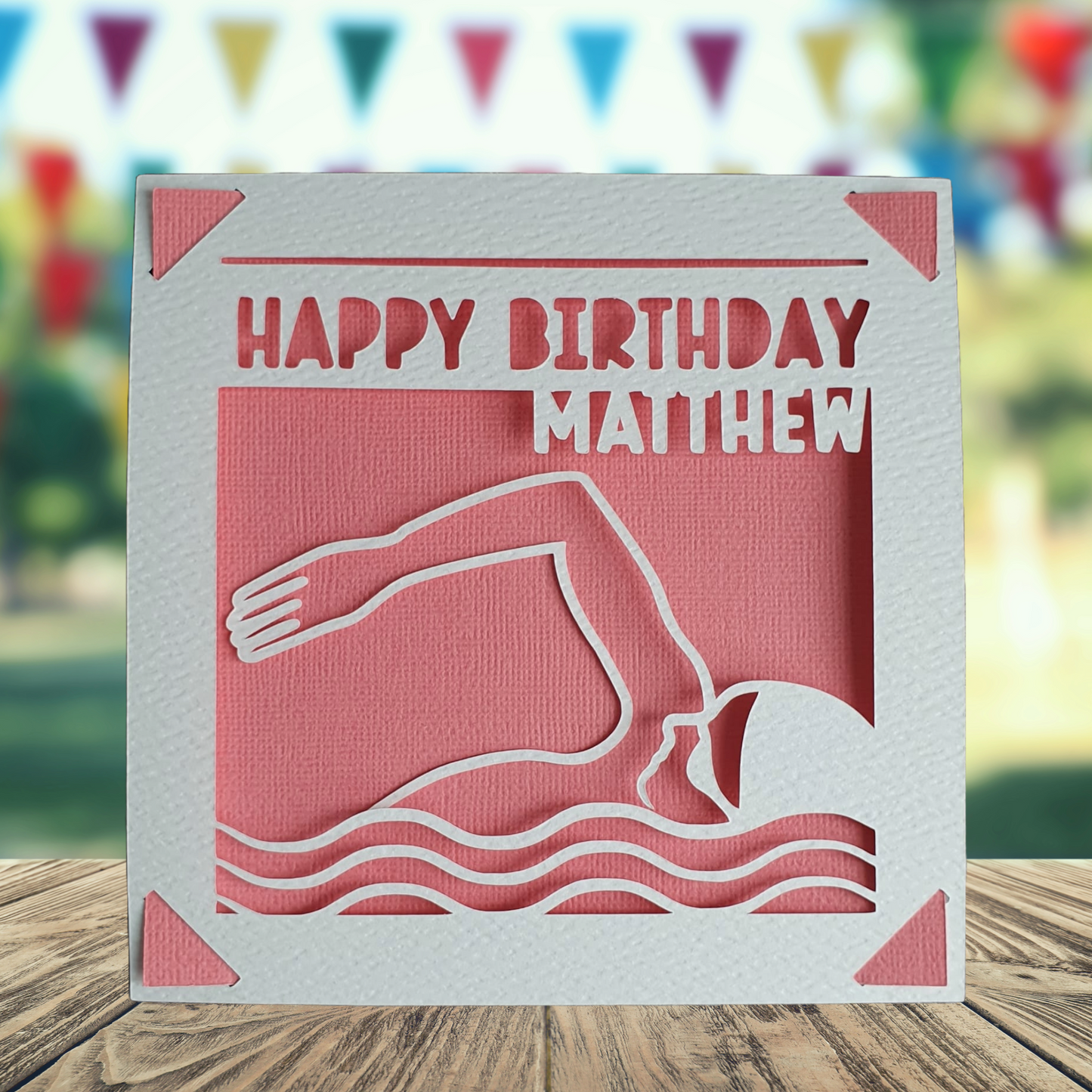 Personalised Swimming Birthday Card