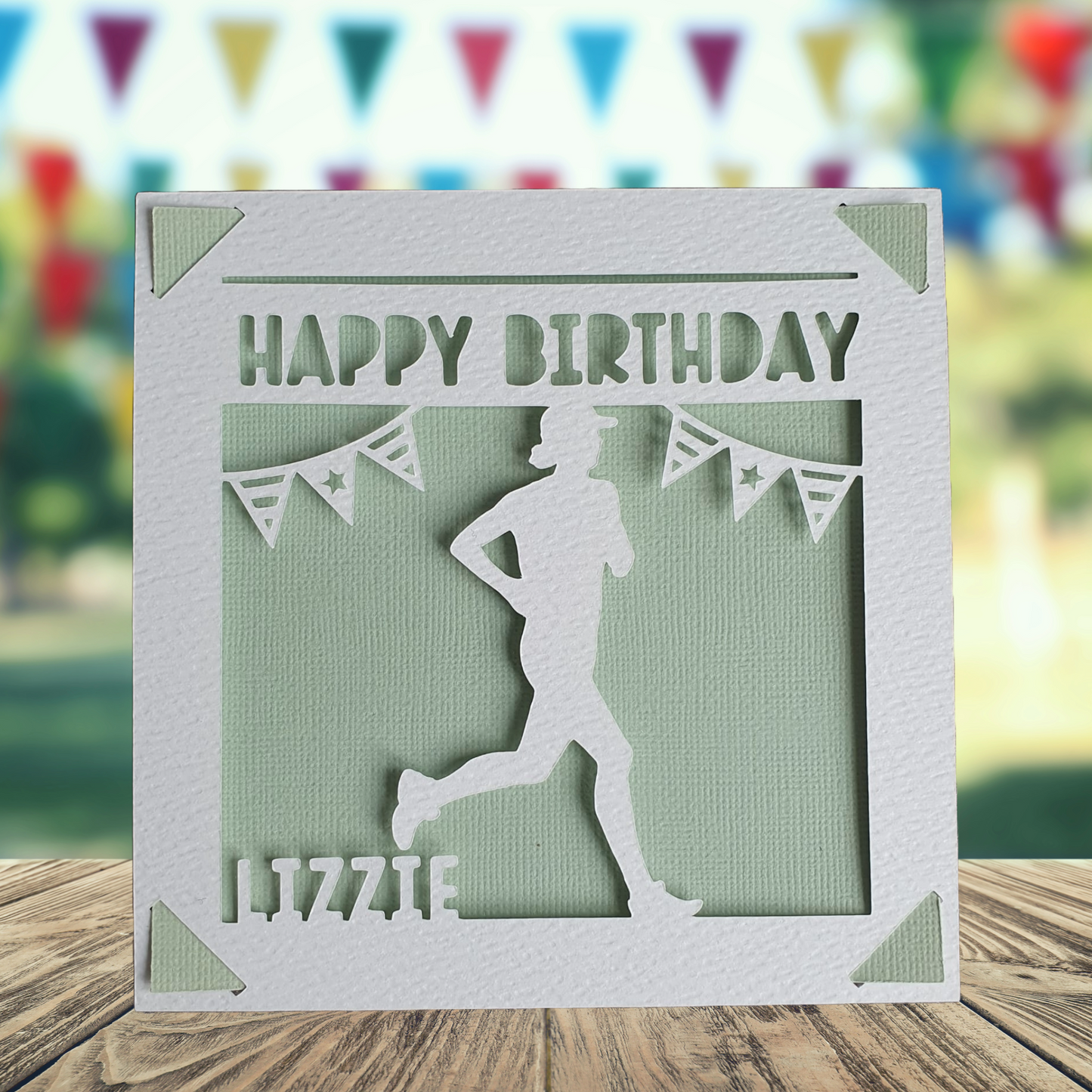 Female Runner Personalised Birthday Card