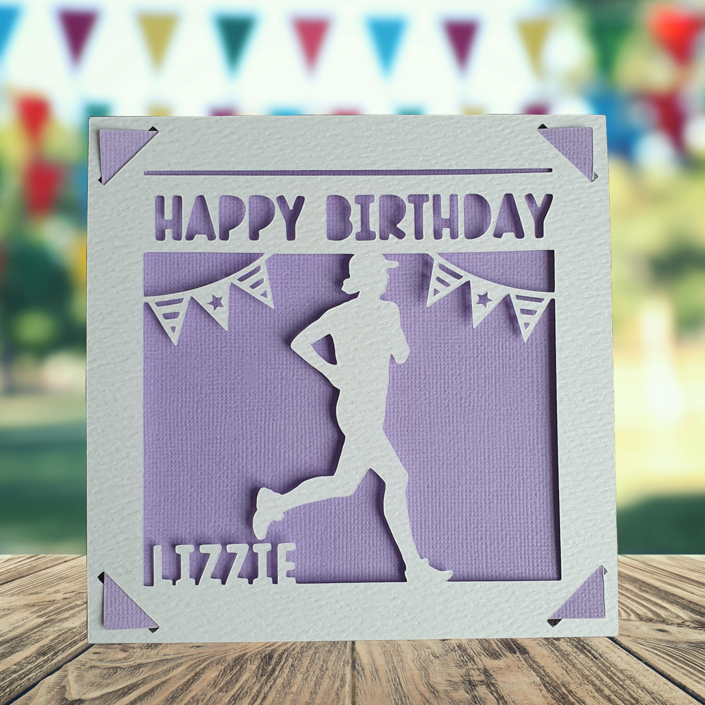 Female Runner Personalised Birthday Card