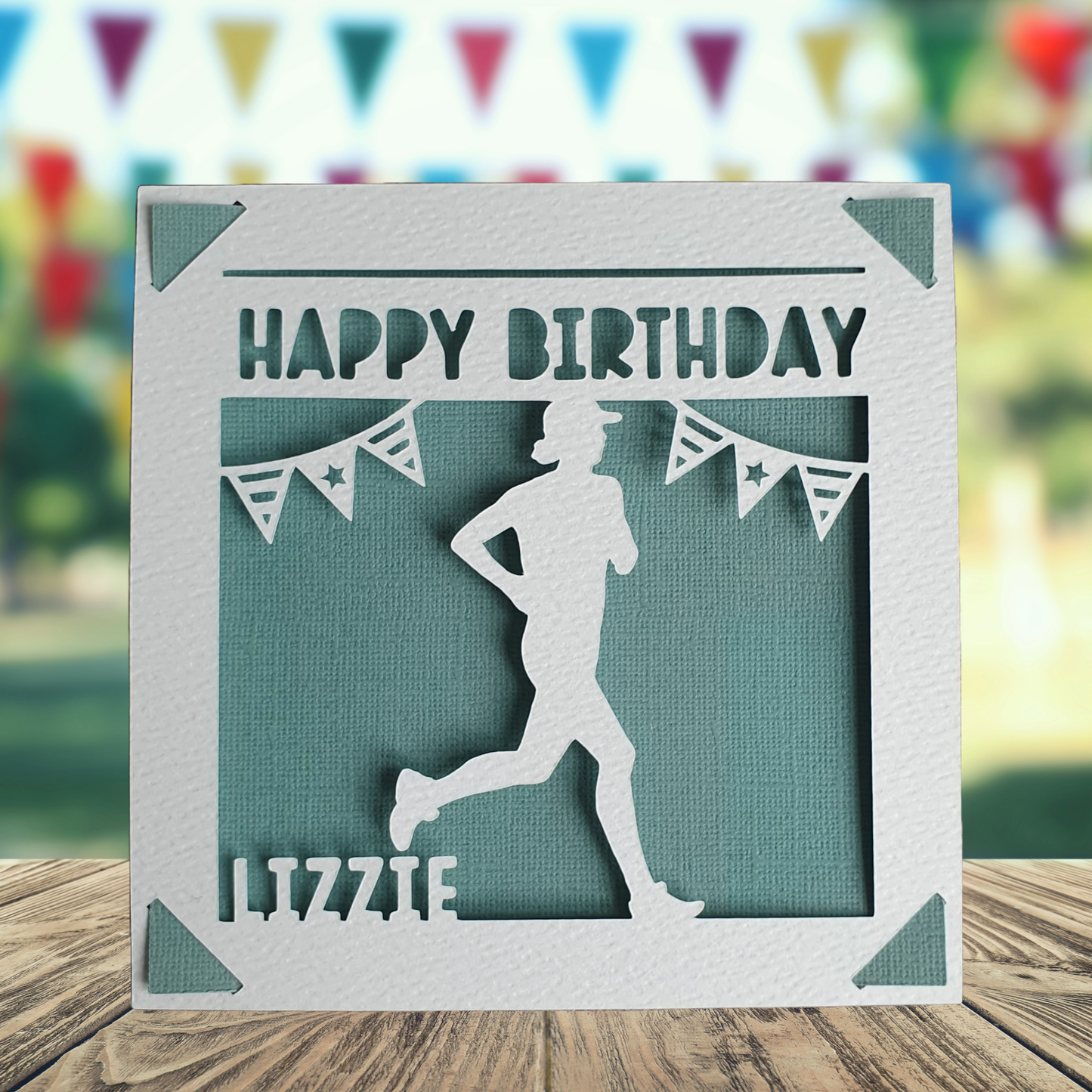 Female Runner Personalised Birthday Card