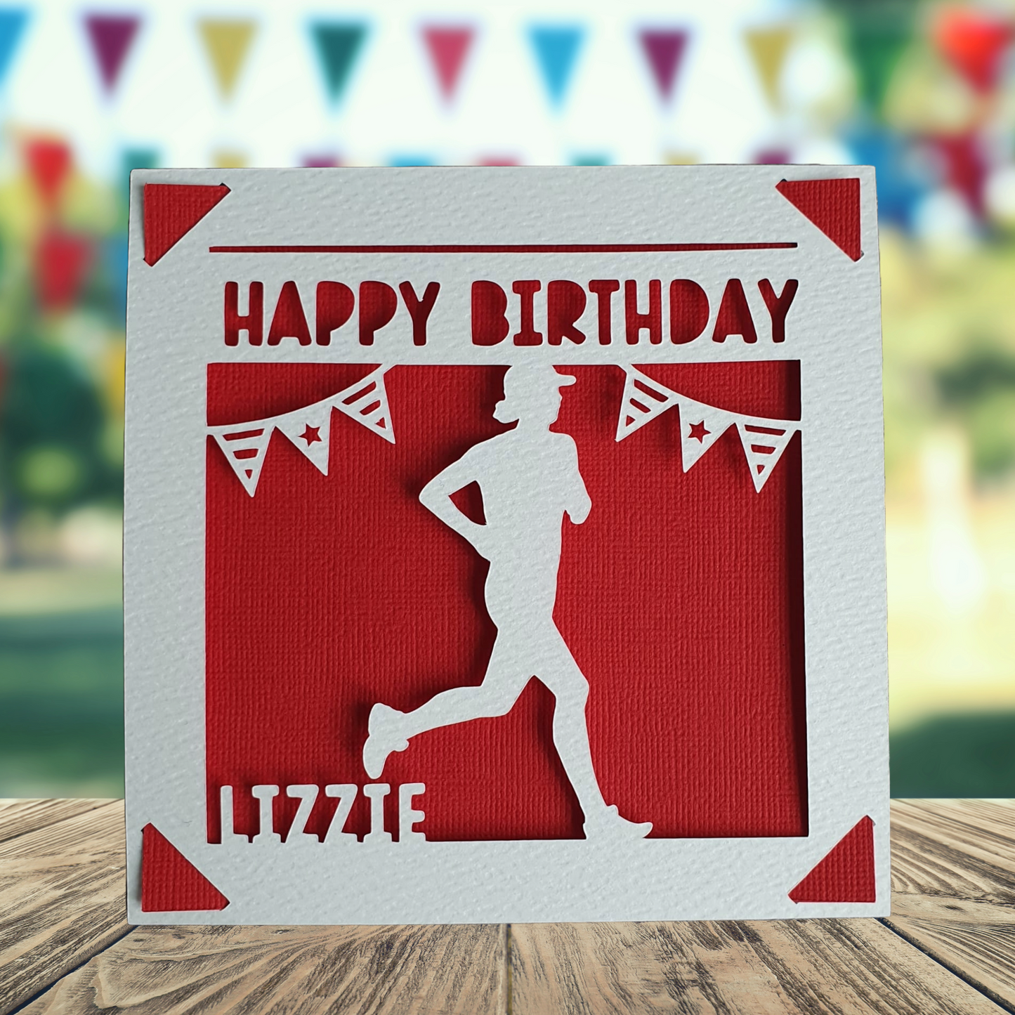 Female Runner Personalised Birthday Card