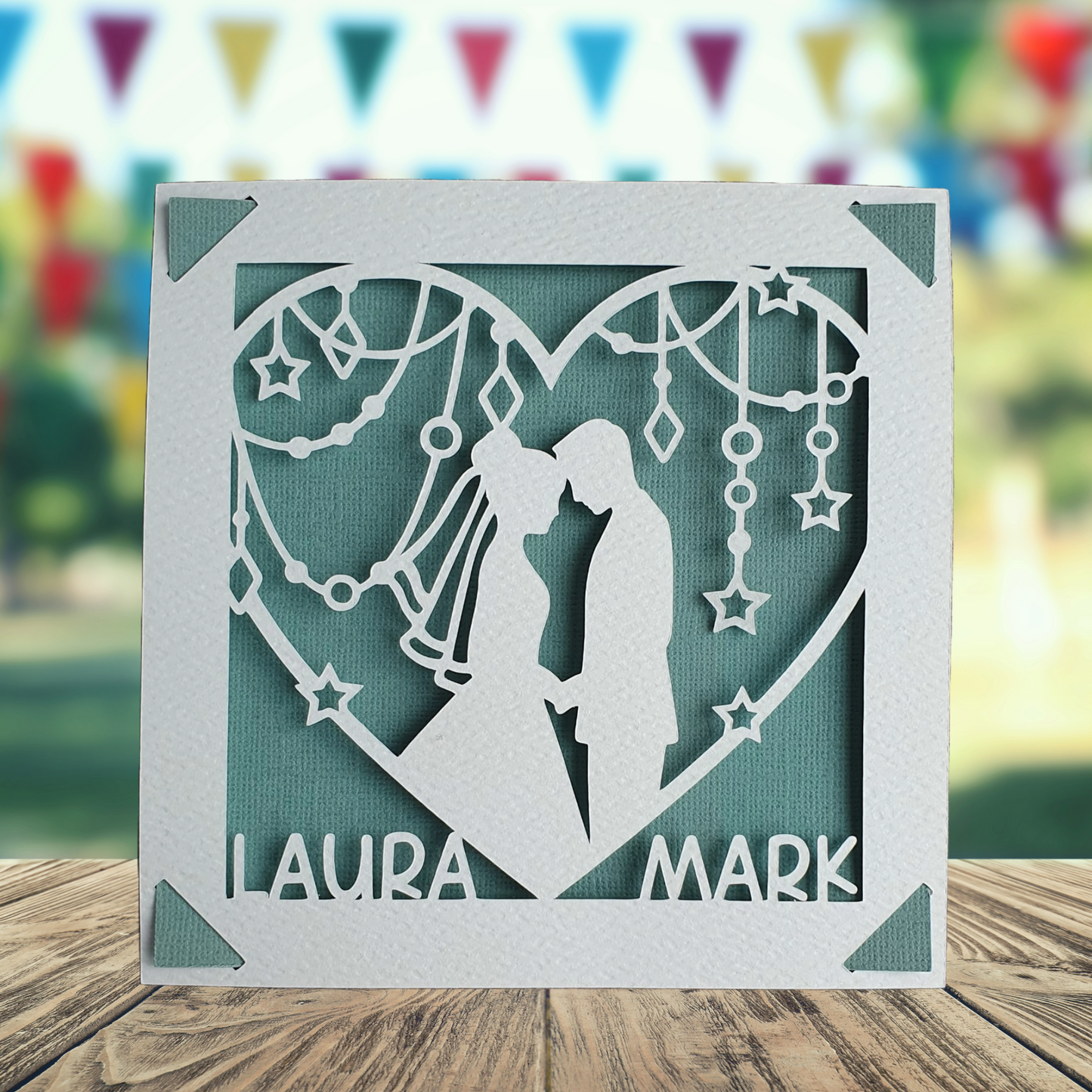 Personalised Wedding Couple Silhouettes Card