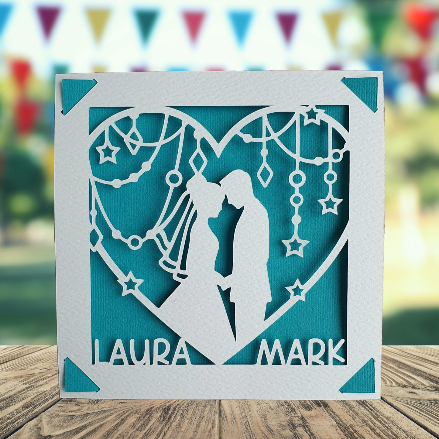 Personalised Wedding Couple Silhouettes Card