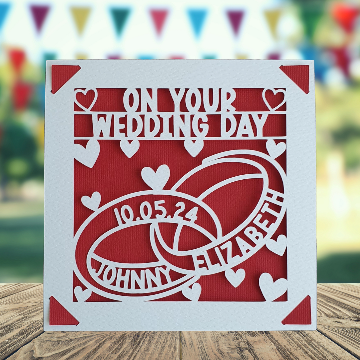 Personalised Wedding Rings Card