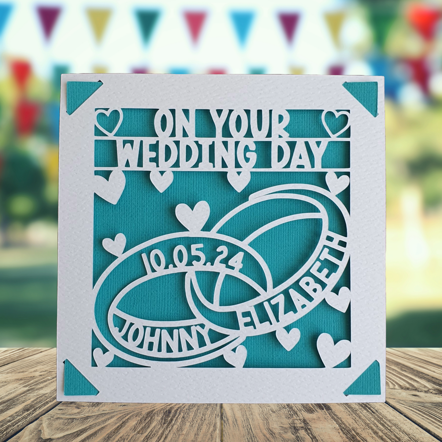 Personalised Wedding Rings Card