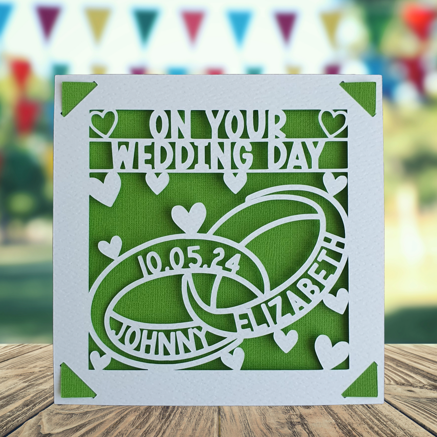 Personalised Wedding Rings Card