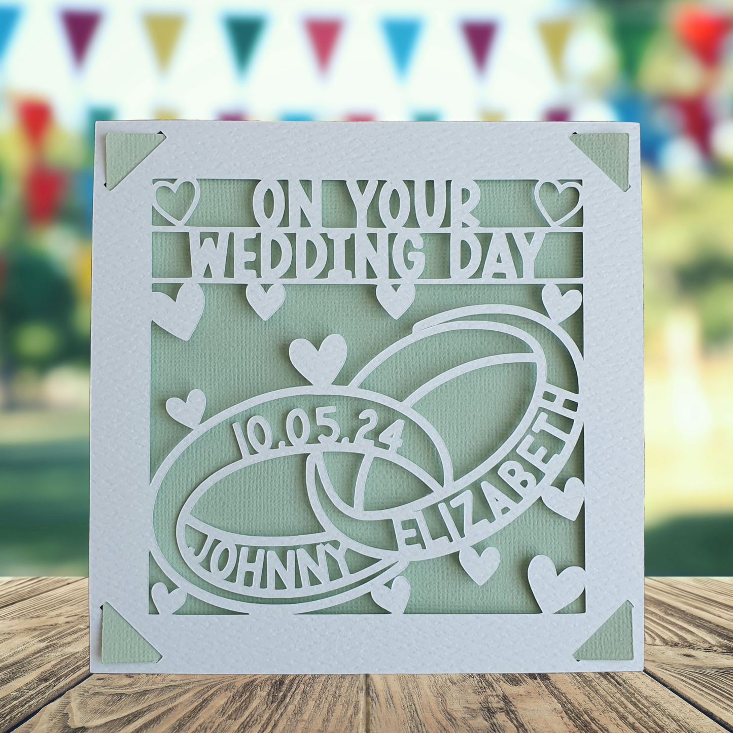 Personalised Wedding Rings Card