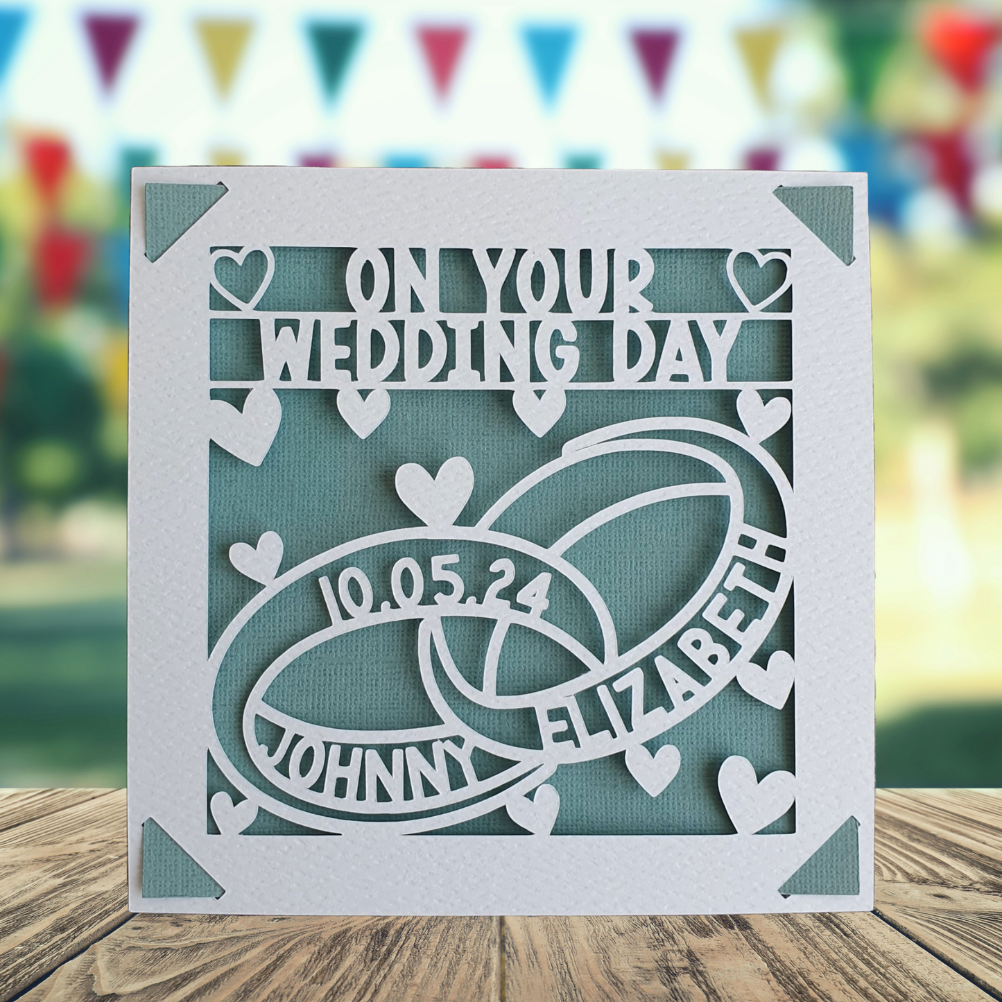 Personalised Wedding Rings Card