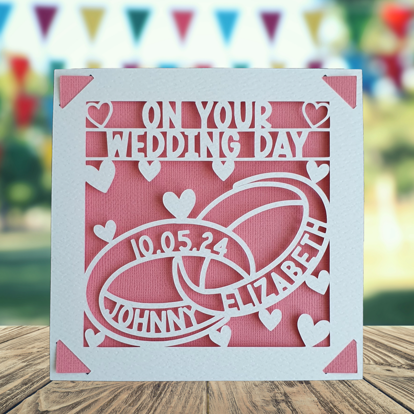 Personalised Wedding Rings Card