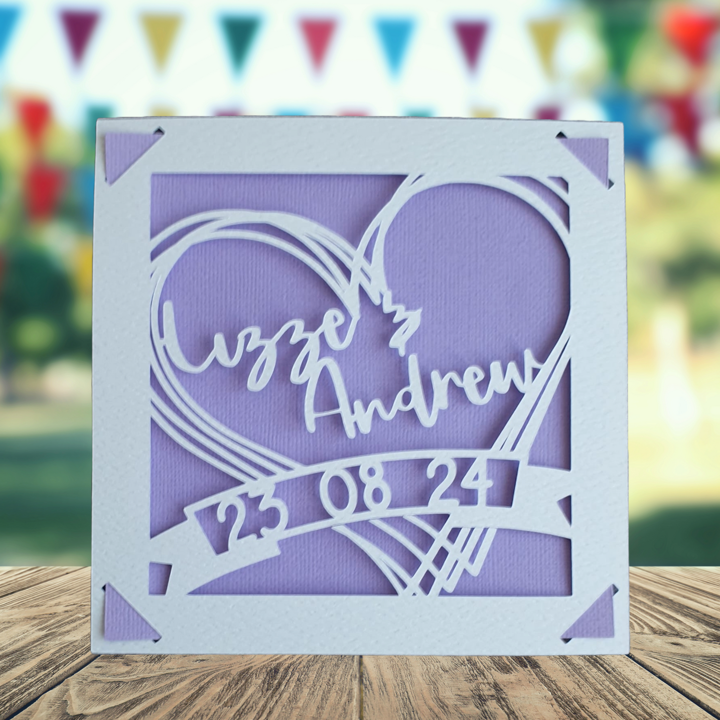 Wedding Personalised Love Hearts Card