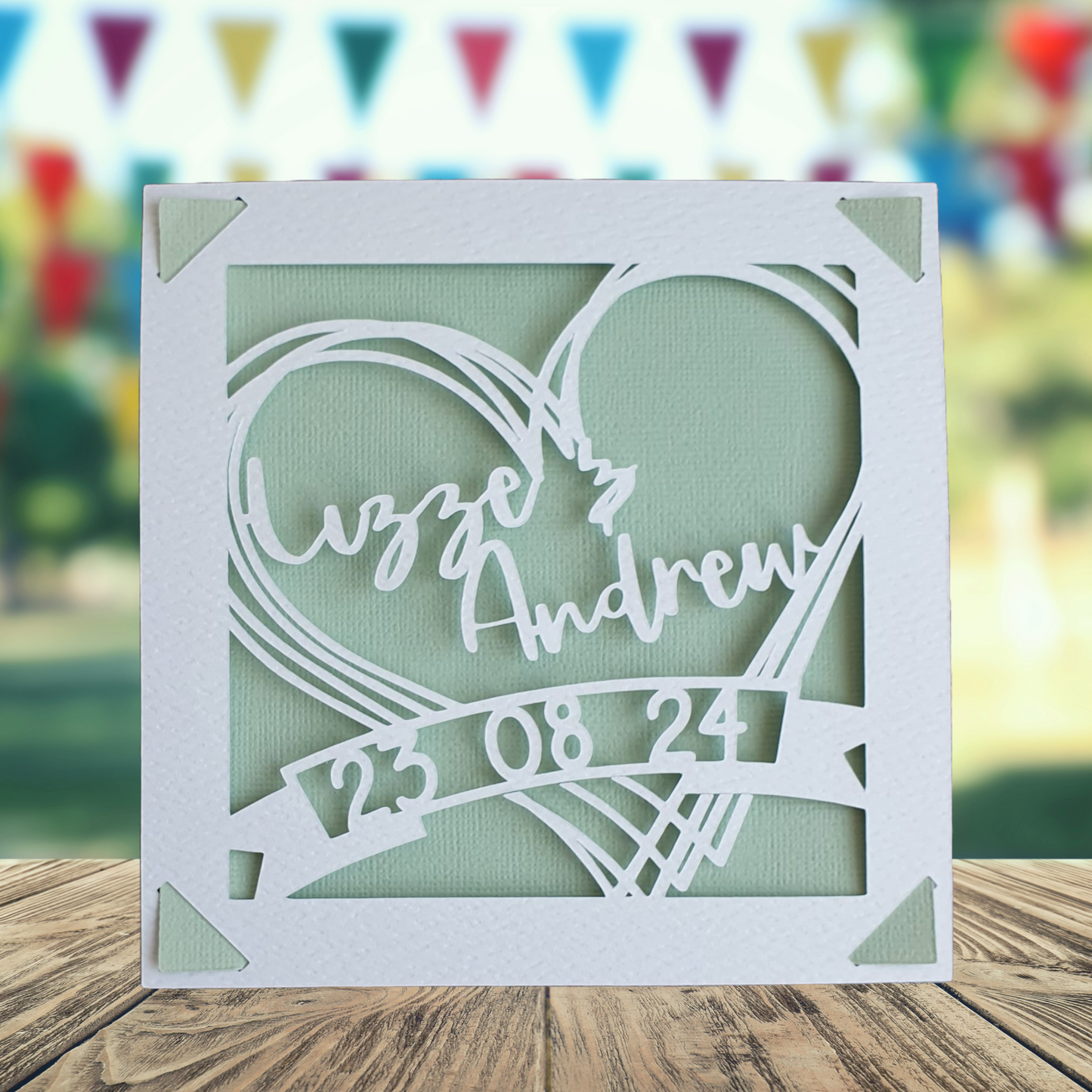 Wedding Personalised Love Hearts Card