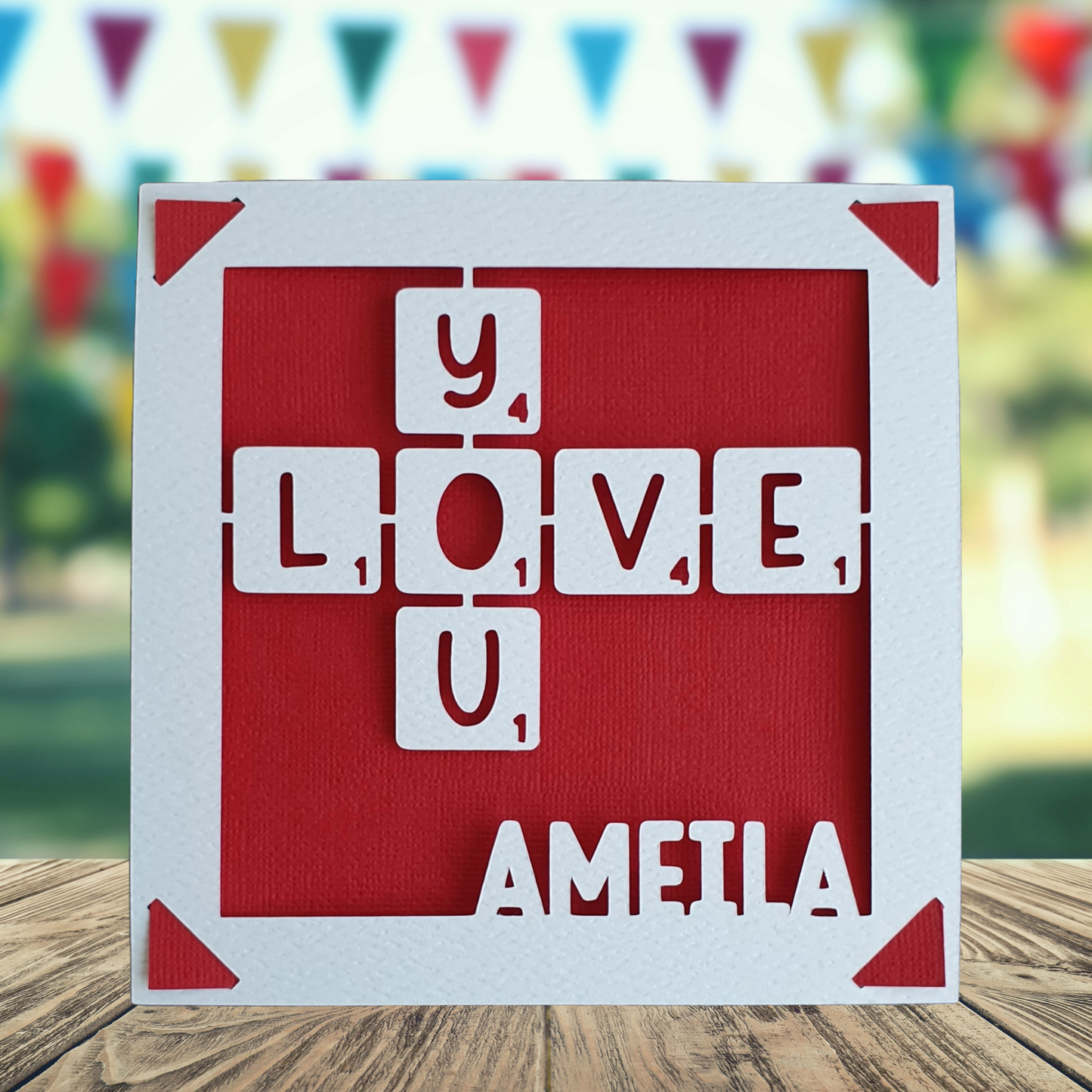 Personalised Scrabble Anniversary Card