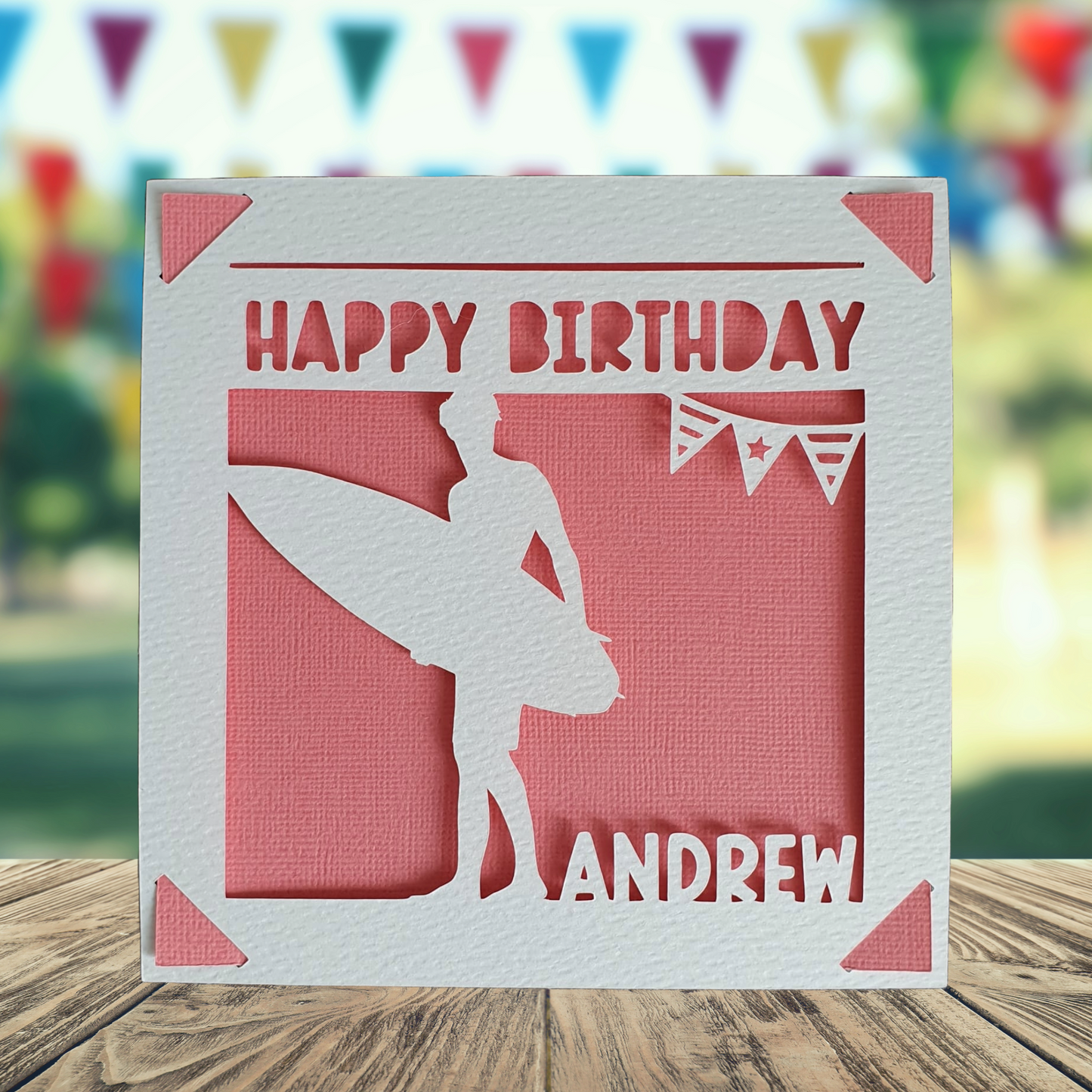 Surfing Personalised Birthday Card