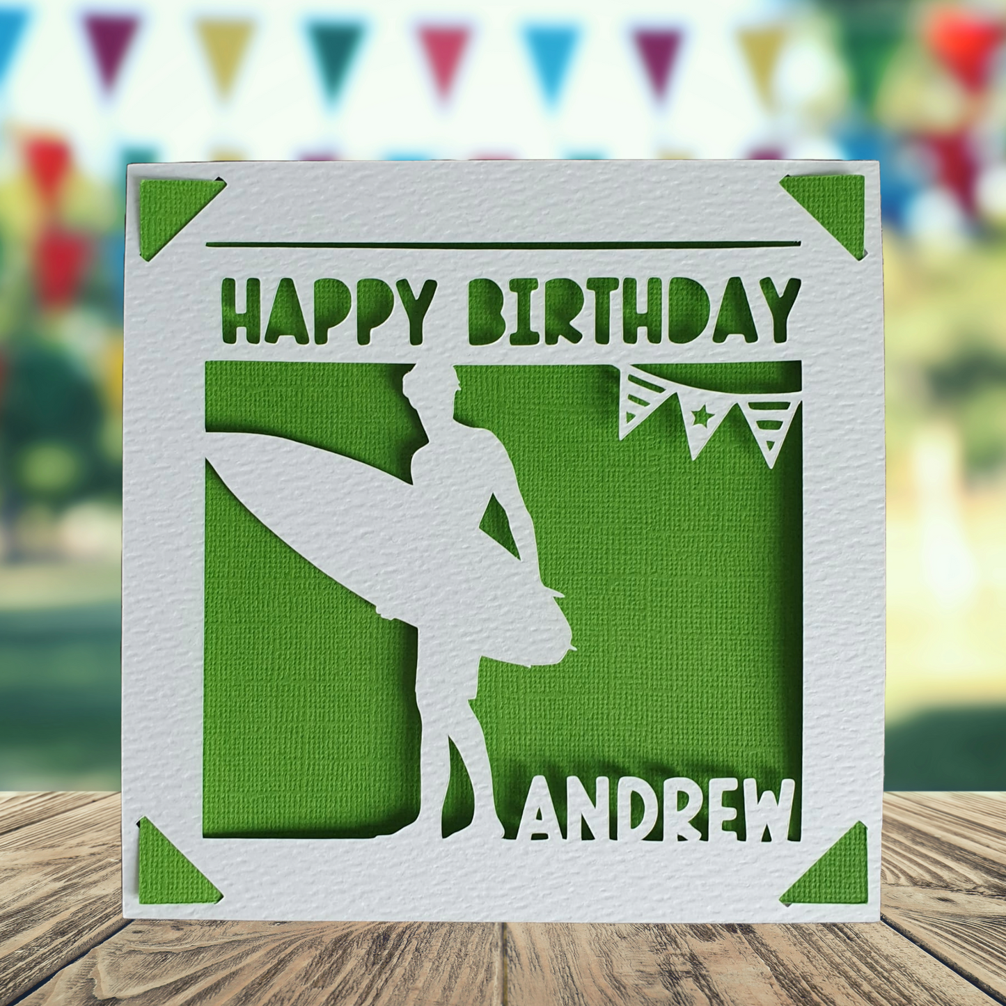 Surfing Personalised Birthday Card