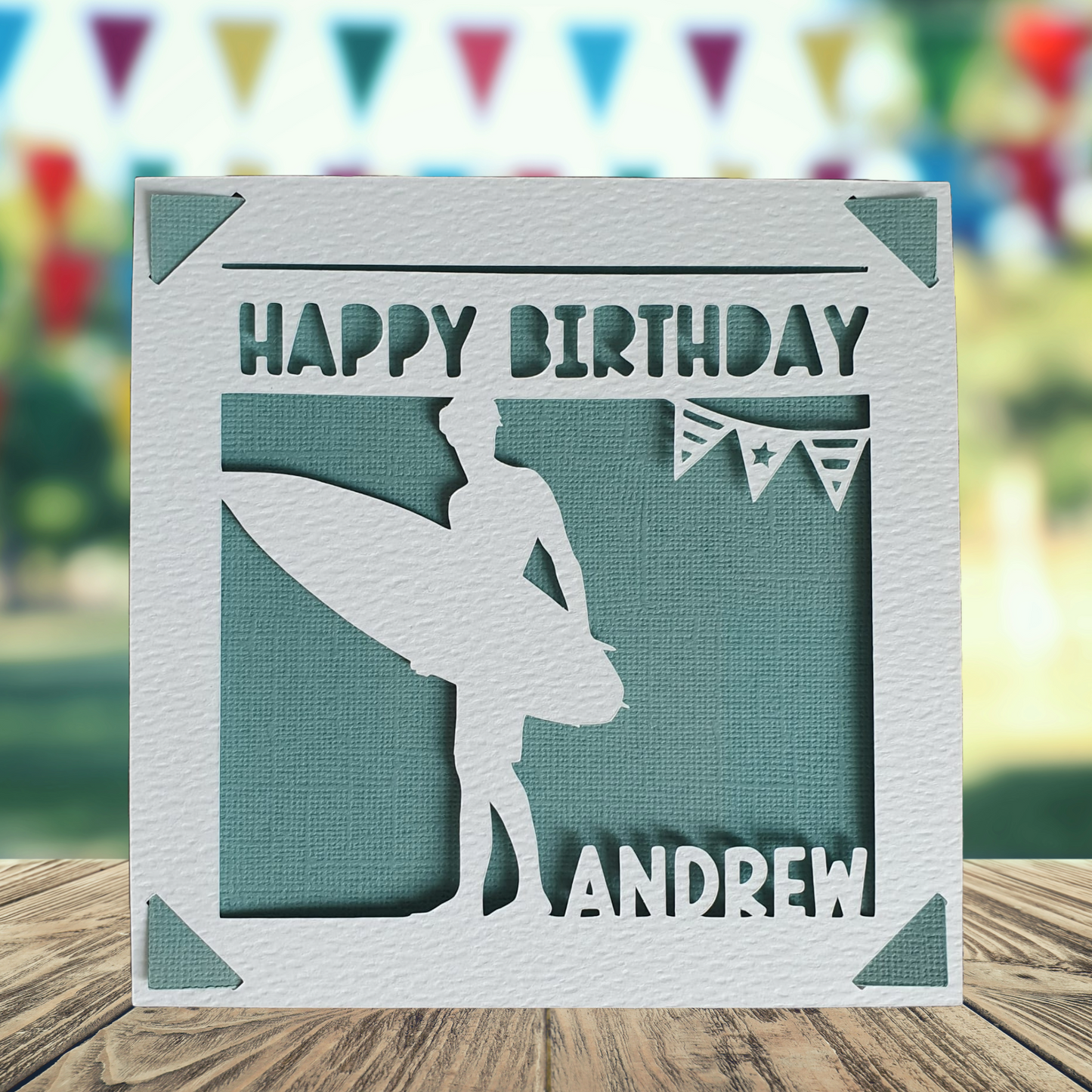 Surfing Personalised Birthday Card