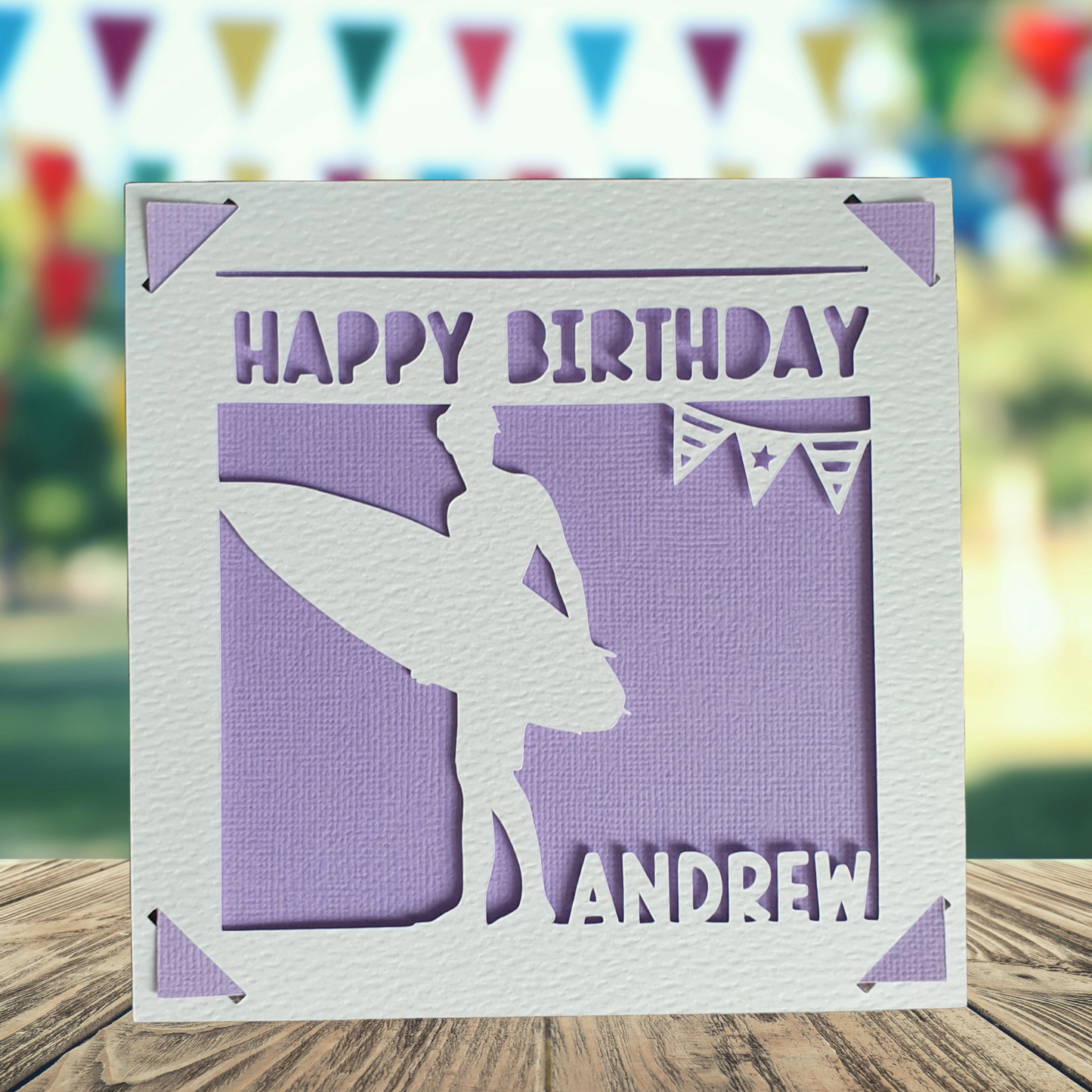 Surfing Personalised Birthday Card