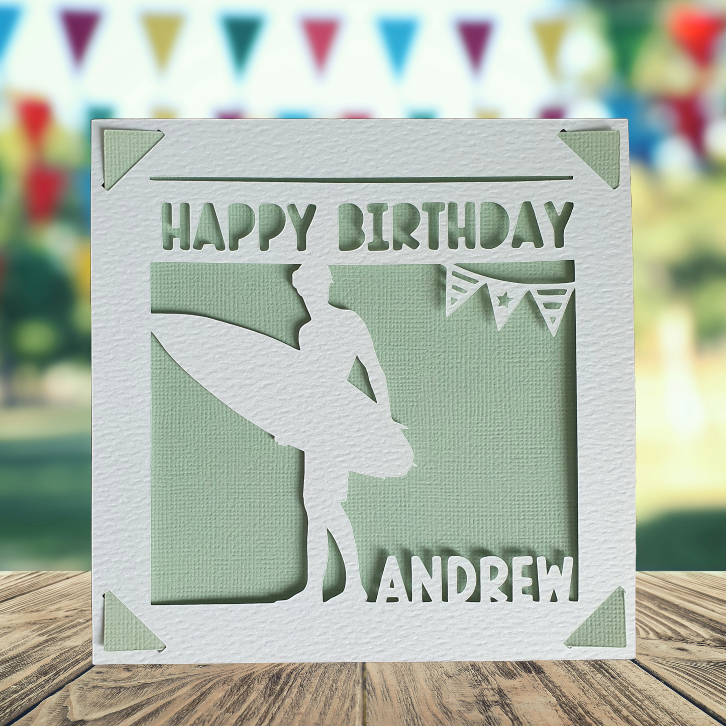 Surfing Personalised Birthday Card