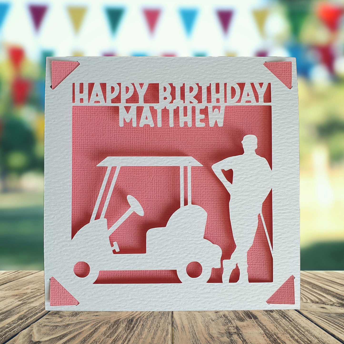 Golf Buggy Personalised Birthday Card