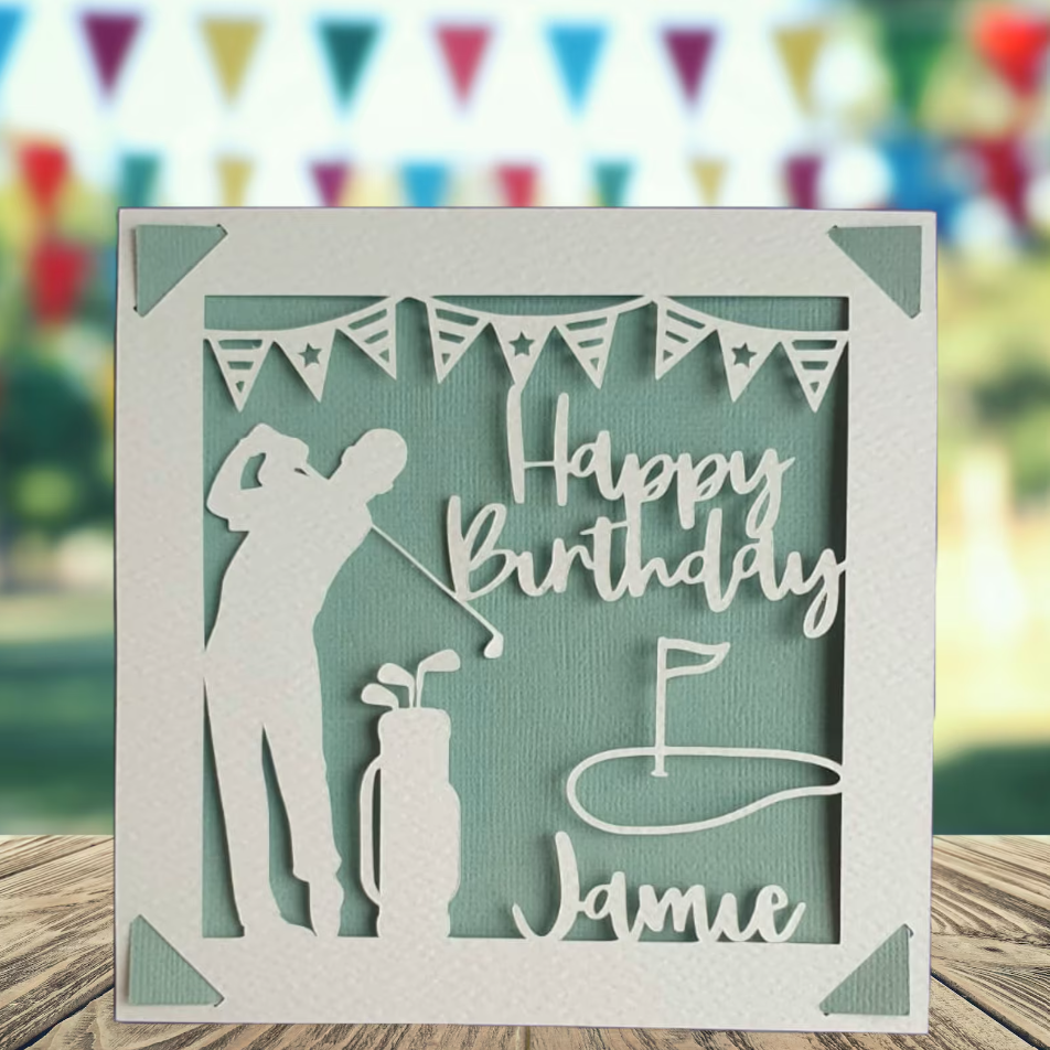 Golf Personalised Birthday Card