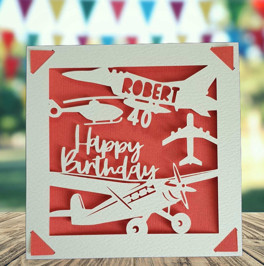 Personalised Plane Birthday Card