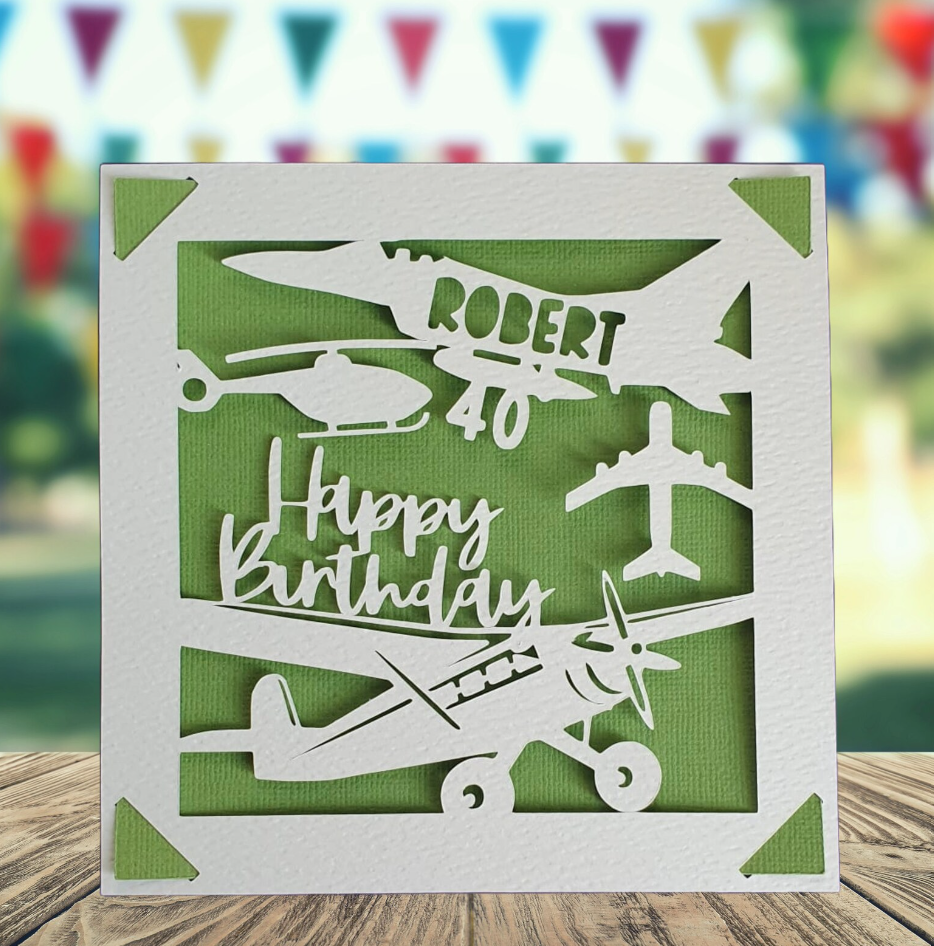 Personalised Plane Birthday Card