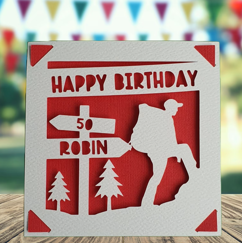 Hiking Personalised Birthday Card